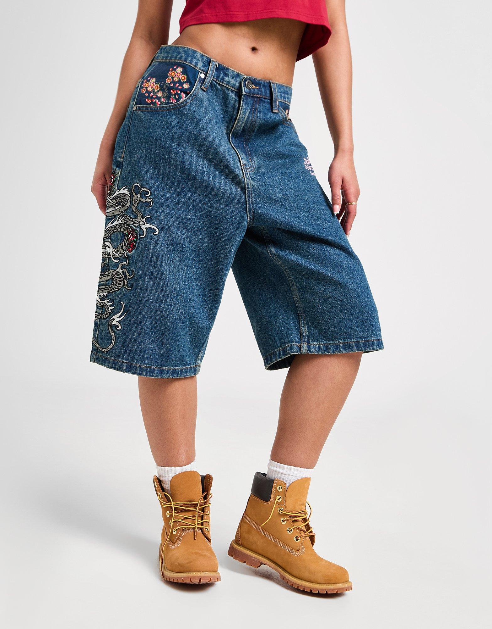 Blue Ed Hardy Dragon Denim Jorts - JD Sports Global