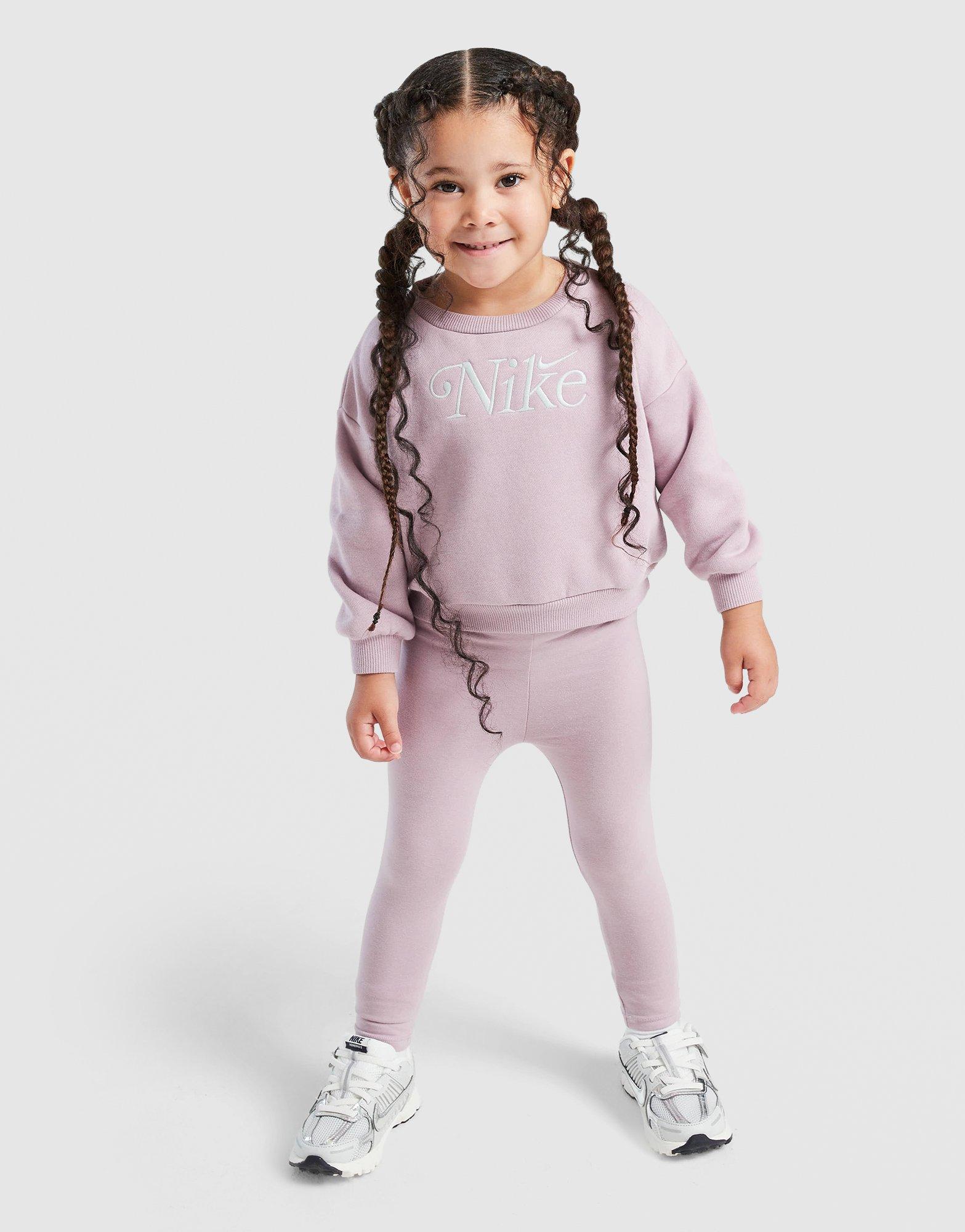 Nike Girls' Embroidered Shine Crew Tracksuit Infant