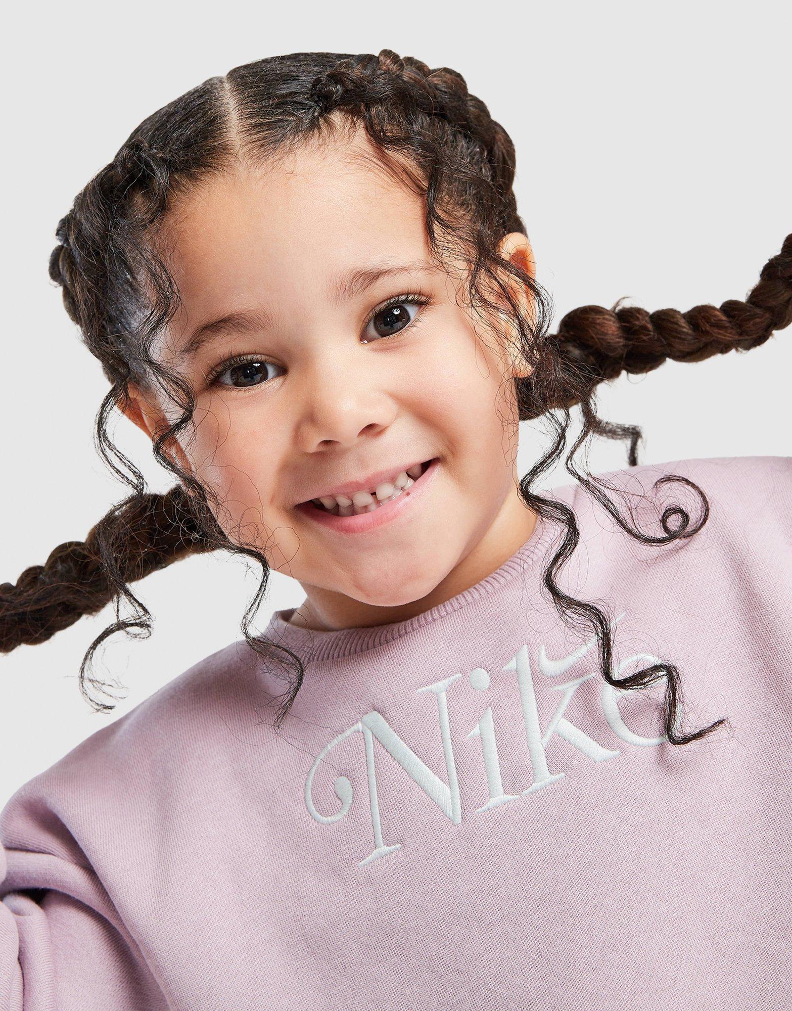 Nike Girls' Embroidered Shine Crew Tracksuit Infant