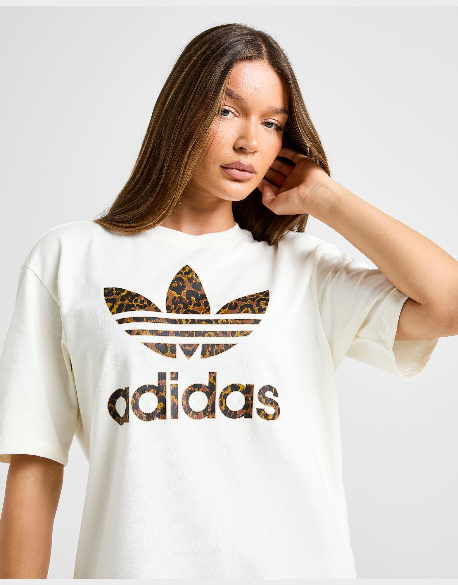 adidas Originals Camiseta Boyfriend Trefoil Leopard Print