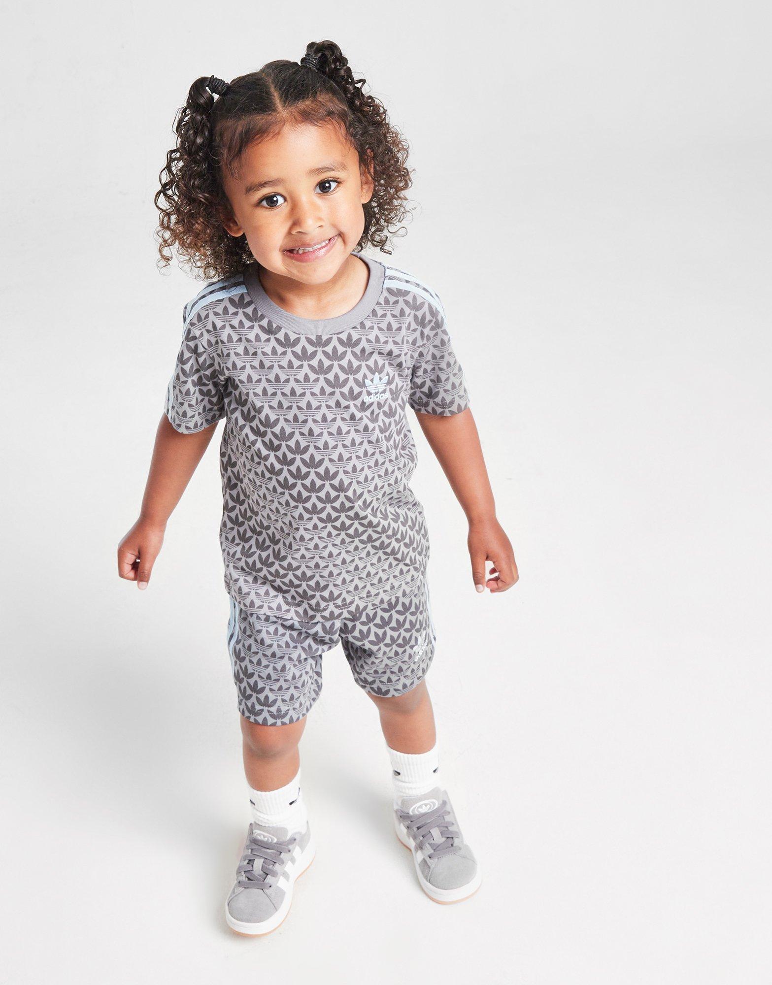 adidas Originals Monogram All Over Print T-Shirt/Shorts Set Infant