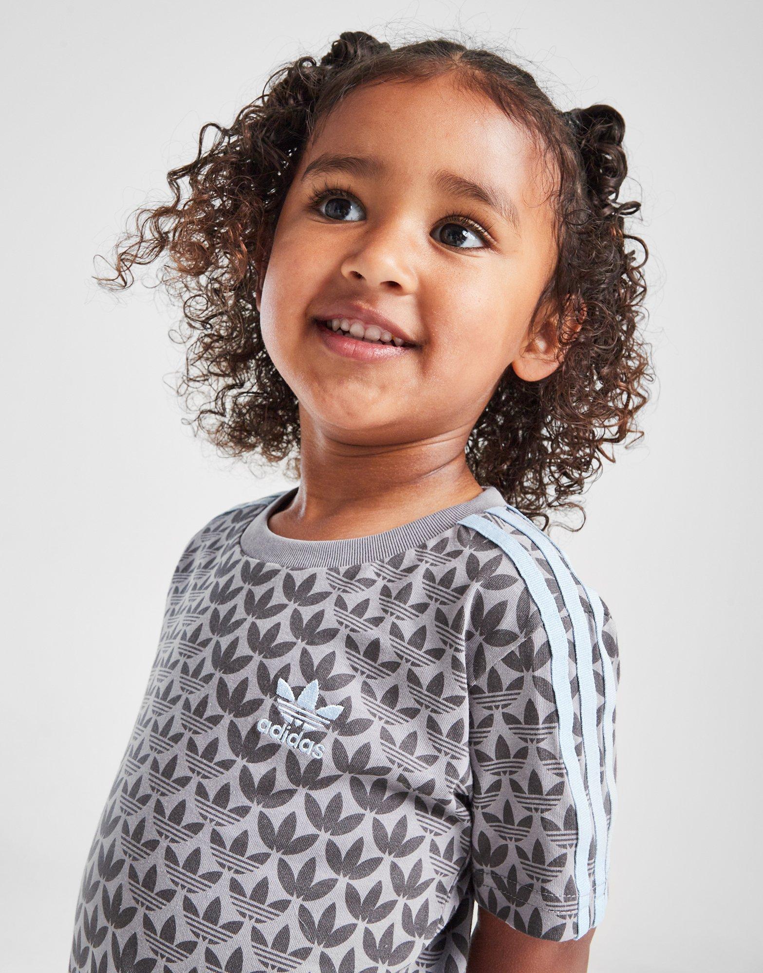 adidas Originals Monogram All Over Print T-Shirt/Shorts Set Infant