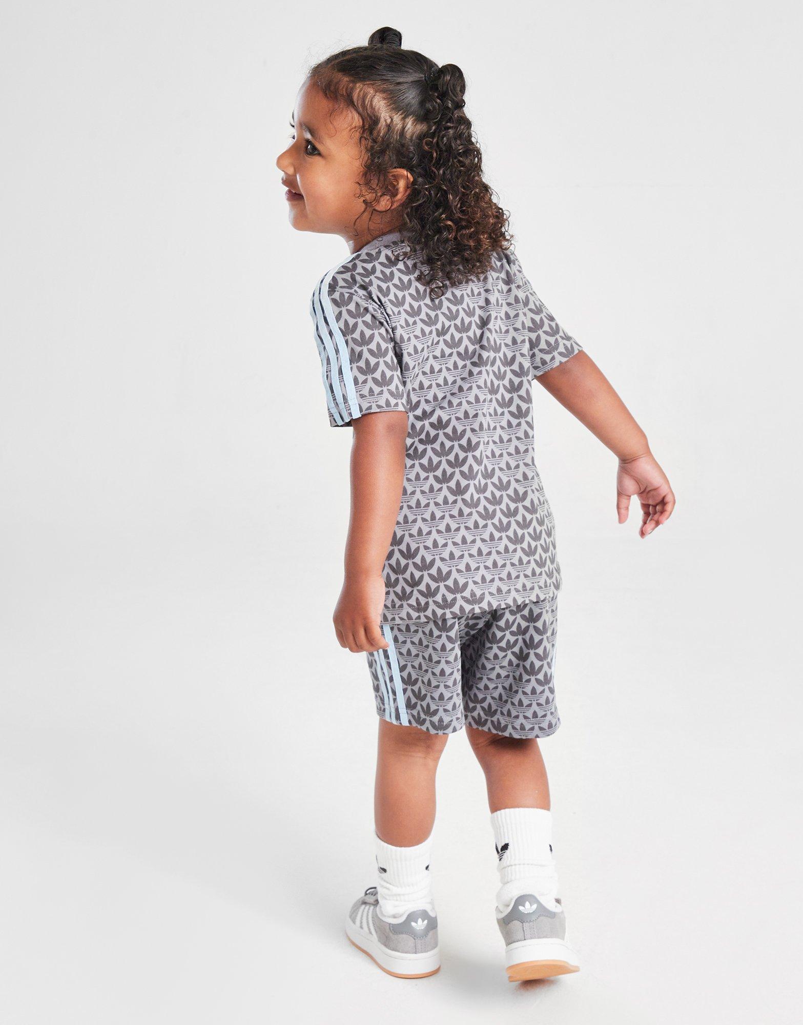 adidas Originals Monogram All Over Print T-Shirt/Shorts Set Infant