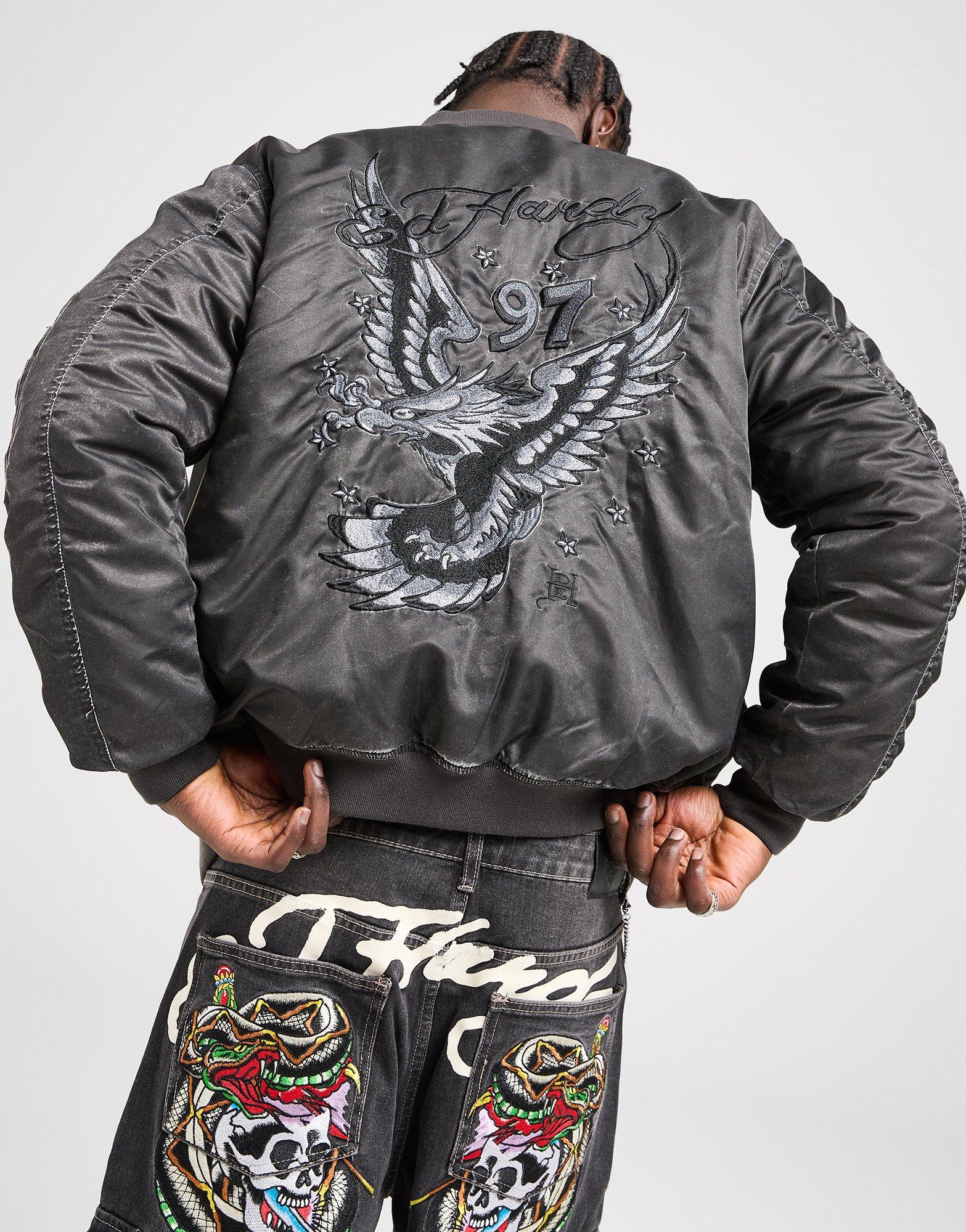 Ed hardy ジャケット Ed Hardy Men's Skull Bomber Jacket