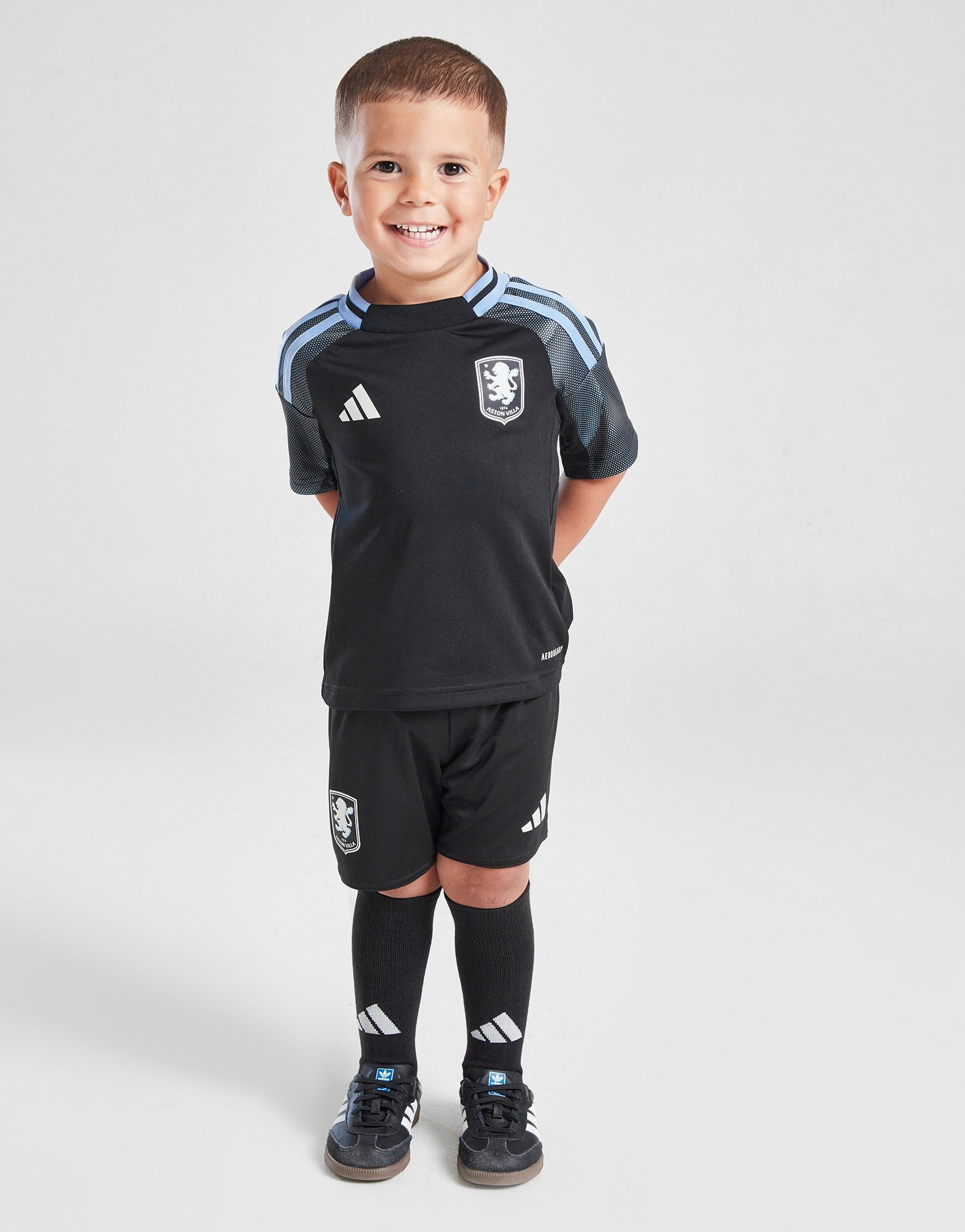 Black adidas Aston Villa FC 2025/26 Away Kit Children JD Sports Global