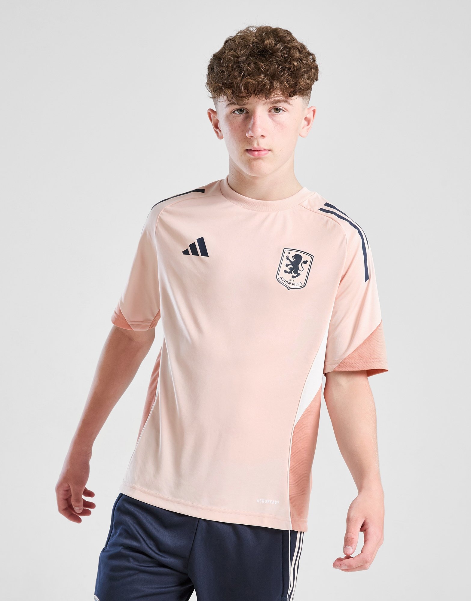 Aston Villa Boys Adidas Training Top Pink Adidas Aston Villa FC