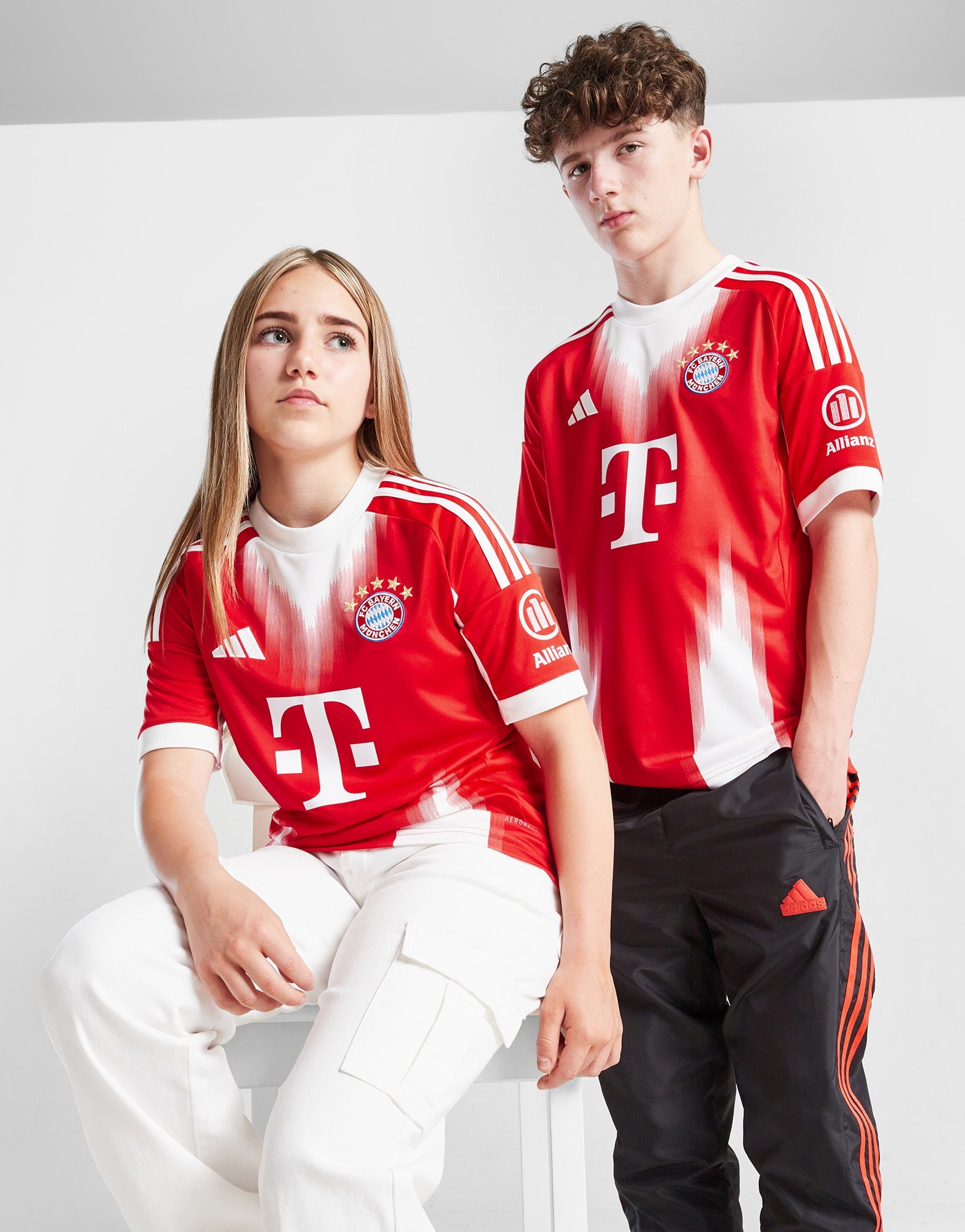 Red adidas FC Bayern Munich 2025/26 Home Shirt Junior | JD