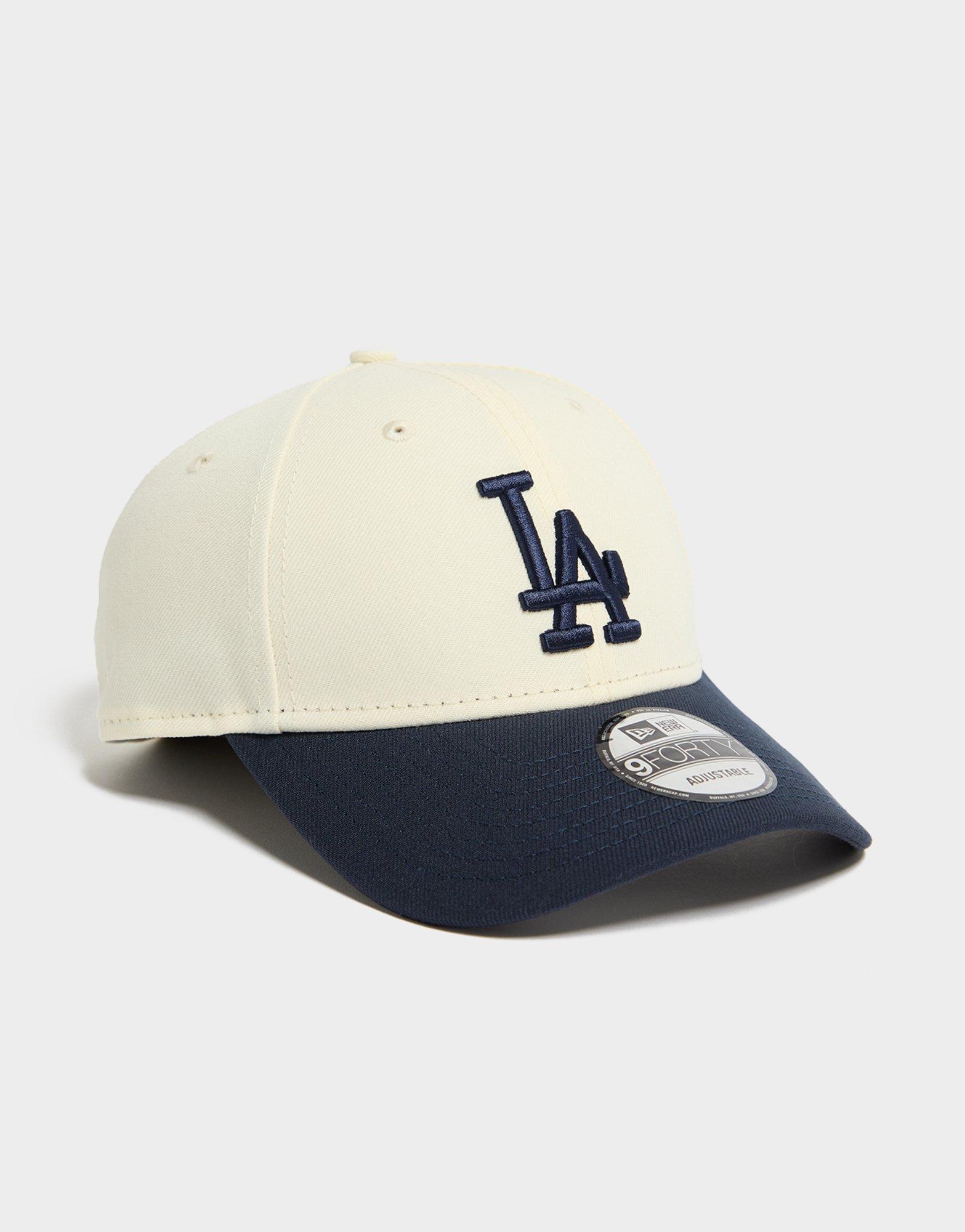 Dodgers LA 逆さロゴNew Era 9FORTY帽子ホワイト/ネイビー 応援