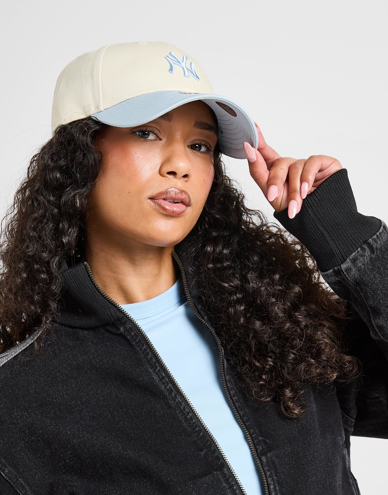 【New Era】9FORTY New York Yankees Cap MLB Pastel Blue Womens MLB League Essential New York Yankees 9FORTY A-Frame