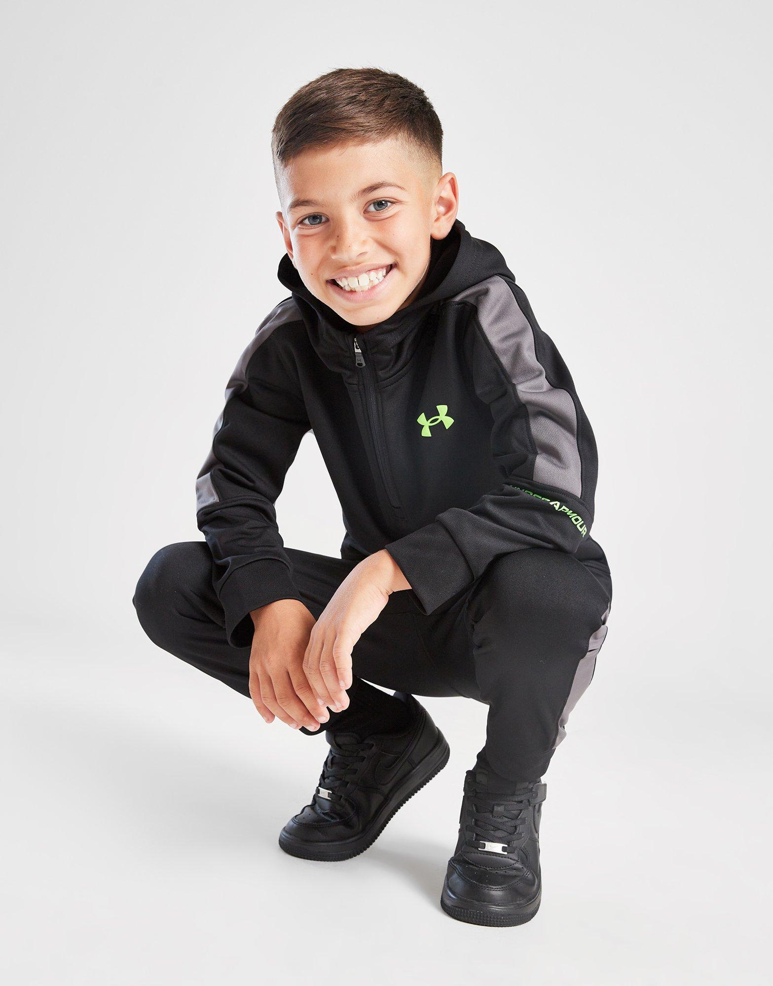 Under Armour Poly Colour Block 1/4 Zip Tracksuit Children