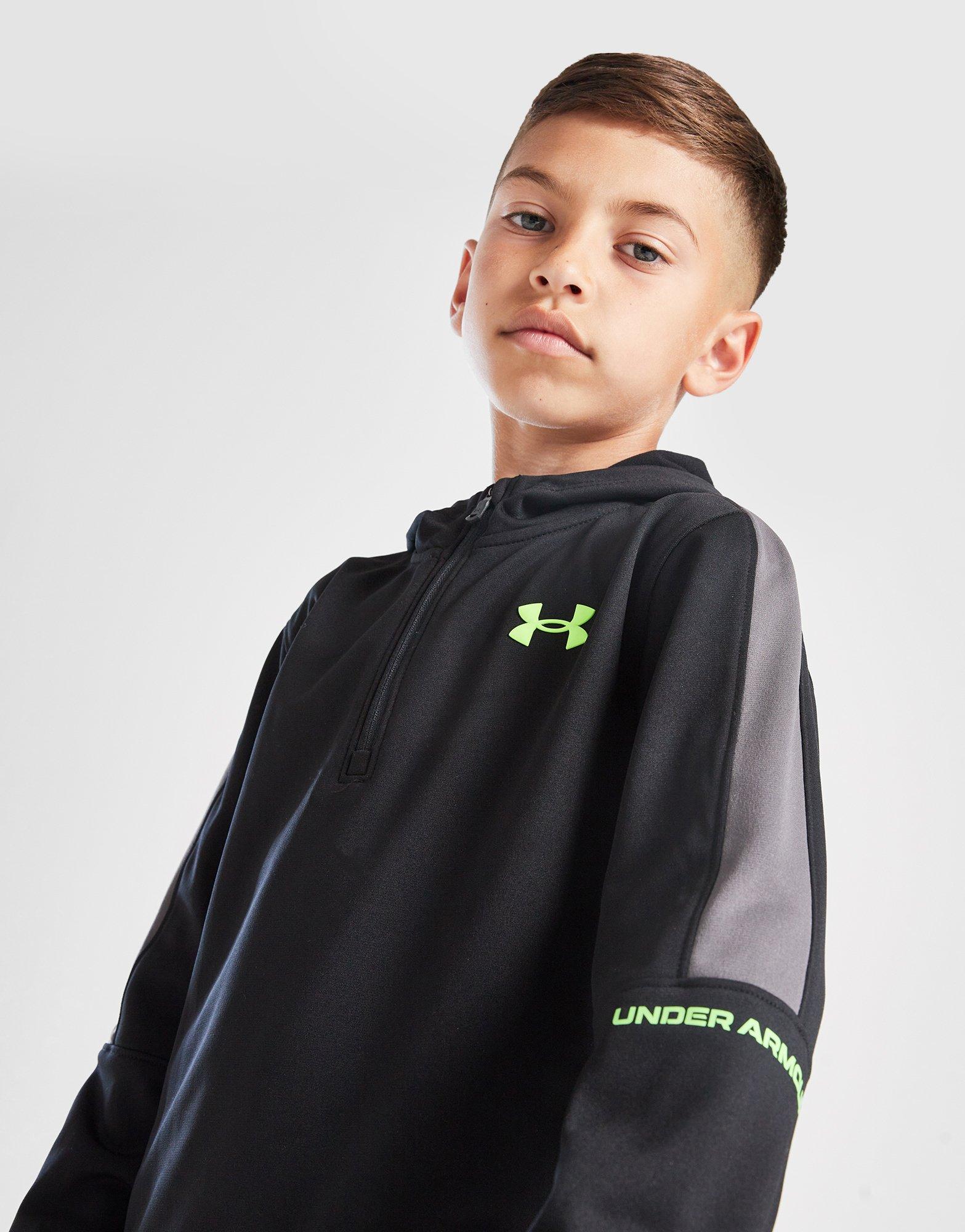 Under Armour Poly Colour Block 1/4 Zip Tracksuit Children