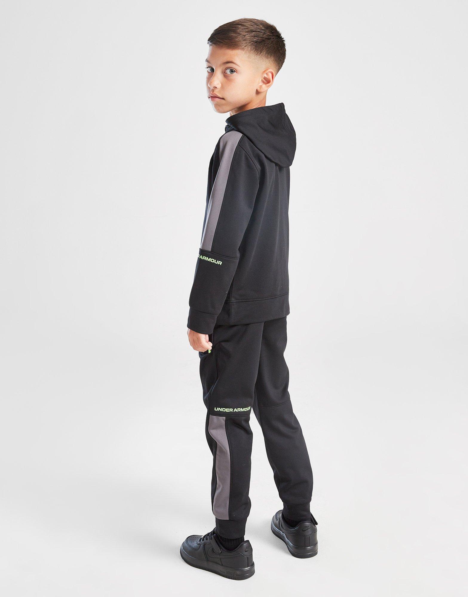 Under Armour Poly Colour Block 1/4 Zip Tracksuit Children