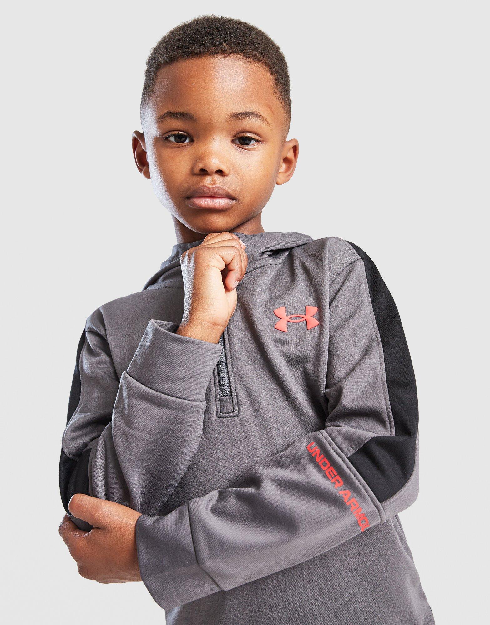 Under Armour Poly Colour Block 1/4 Zip Tracksuit Children