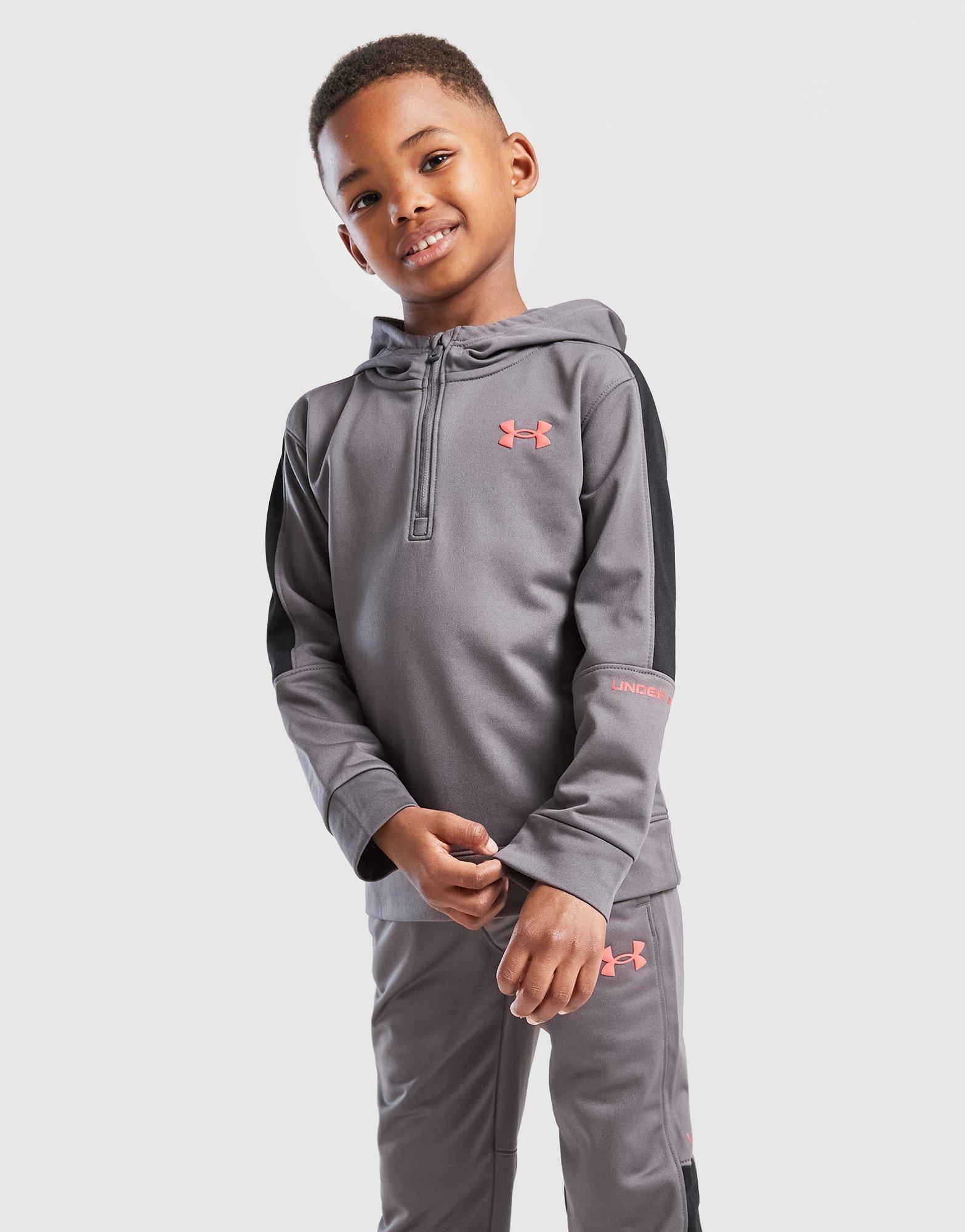 Under Armour Poly Colour Block 1/4 Zip Tracksuit Children