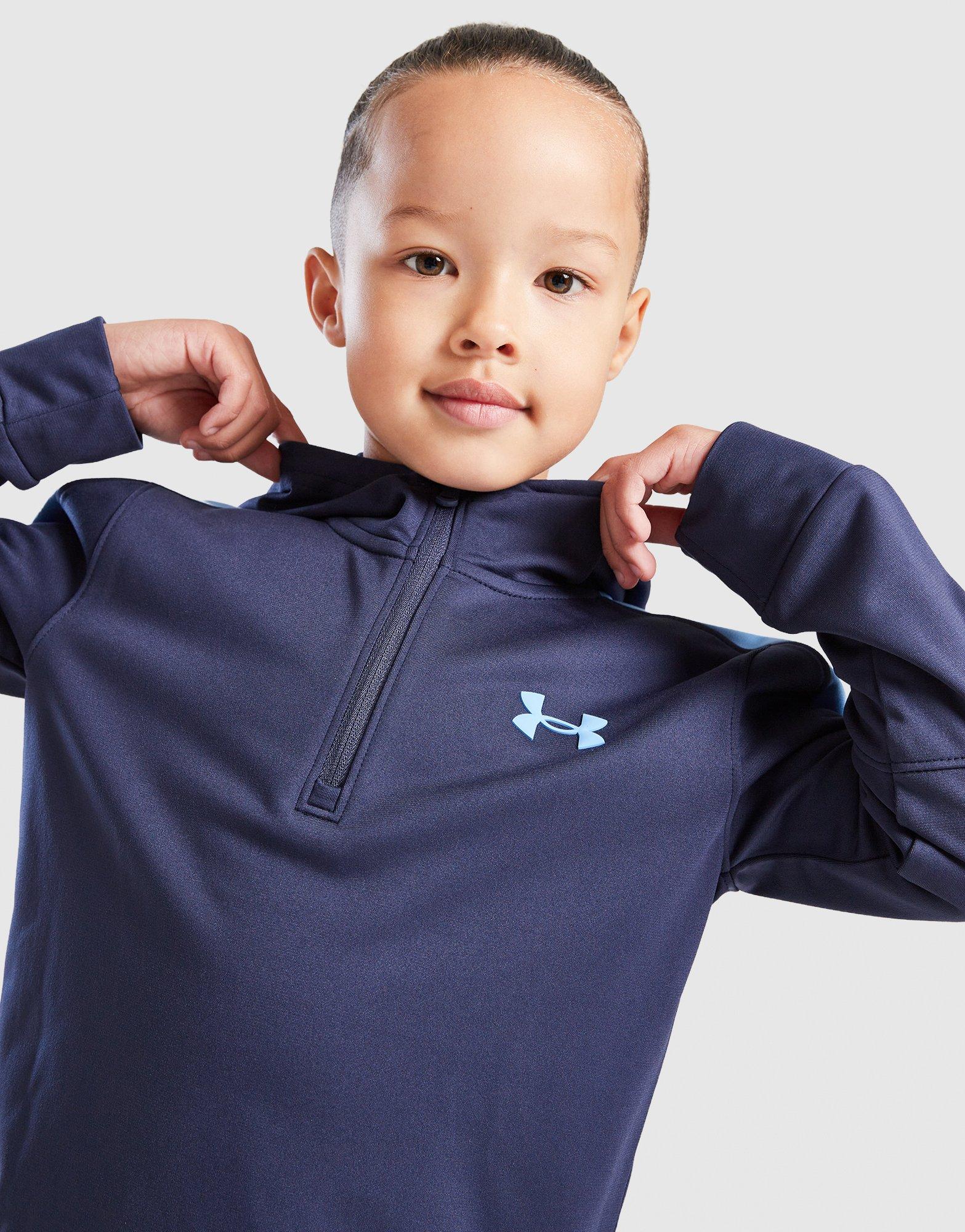 Under Armour Poly Colour Block 1/4 Zip Tracksuit Children