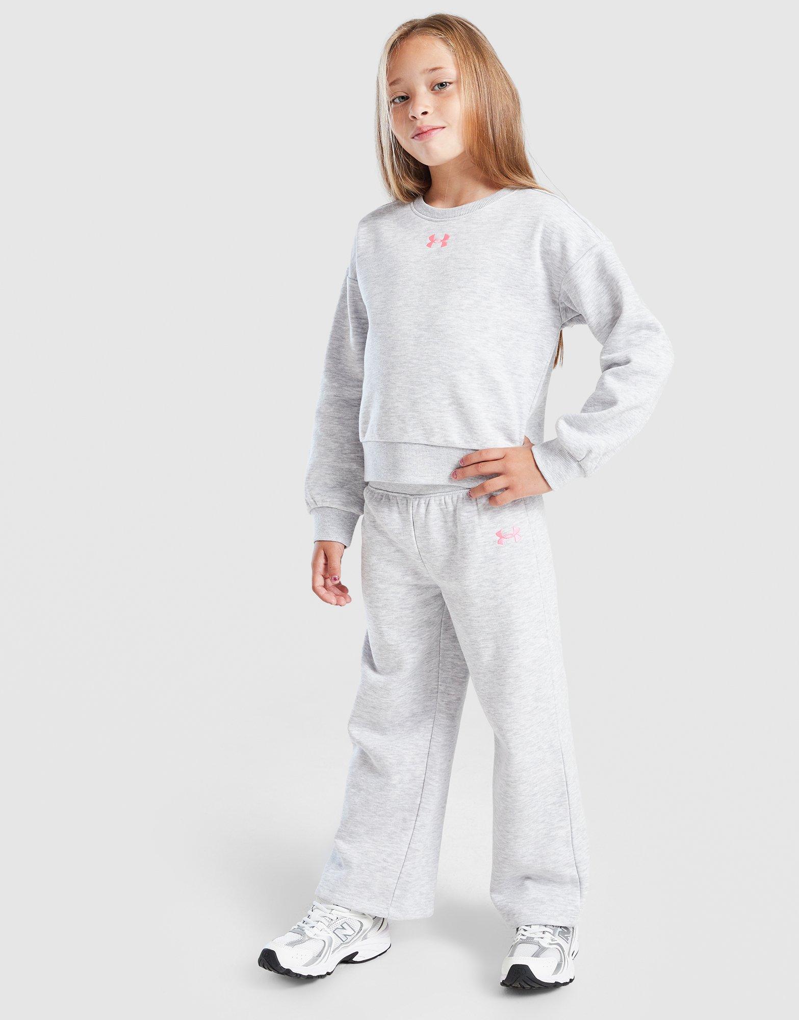 Under Armour Girls' Wide Leg Crew Tracksuit Children