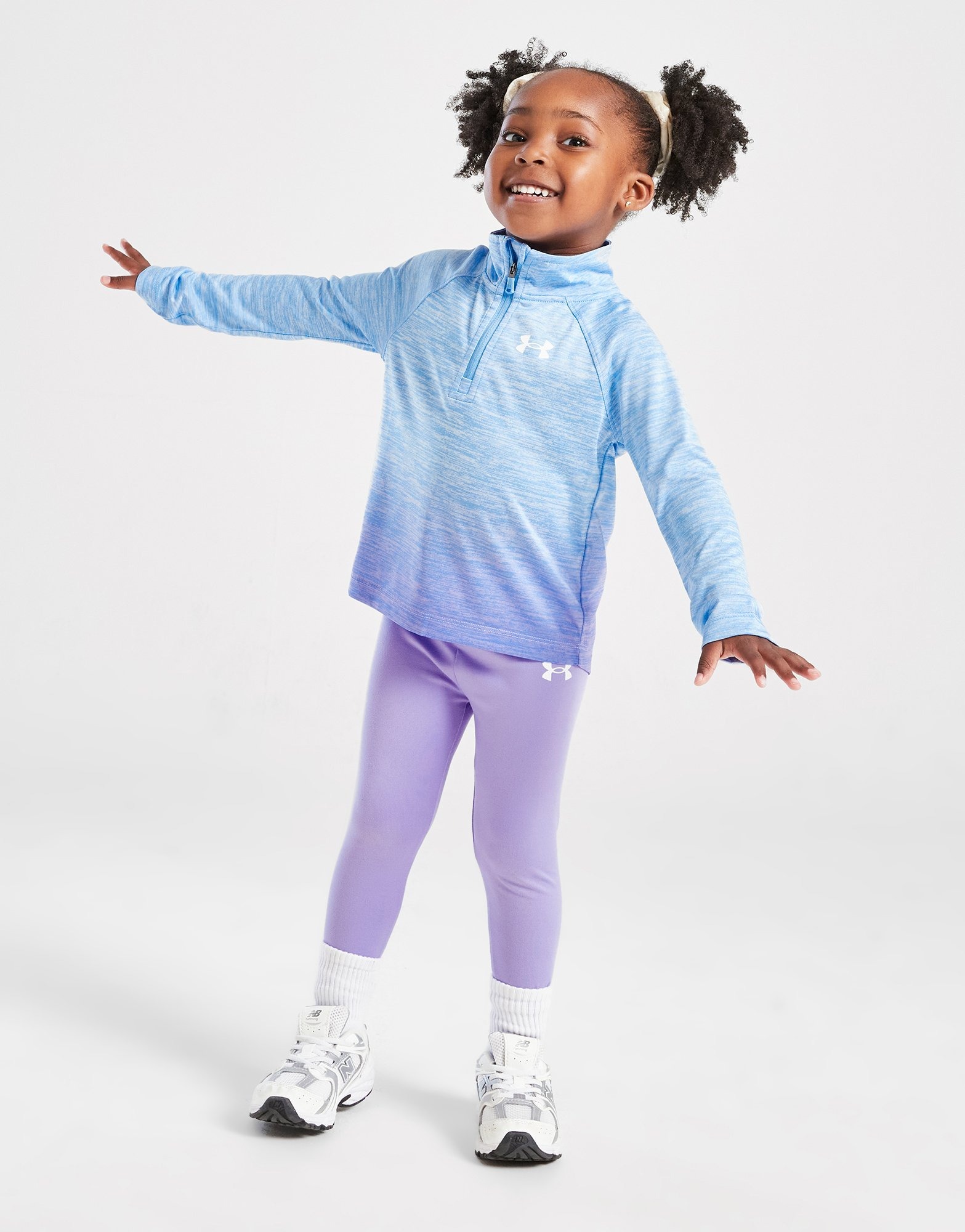 Purple Under Armour Girls' Fade 1/4 Zip Track Top/Leggings Set
