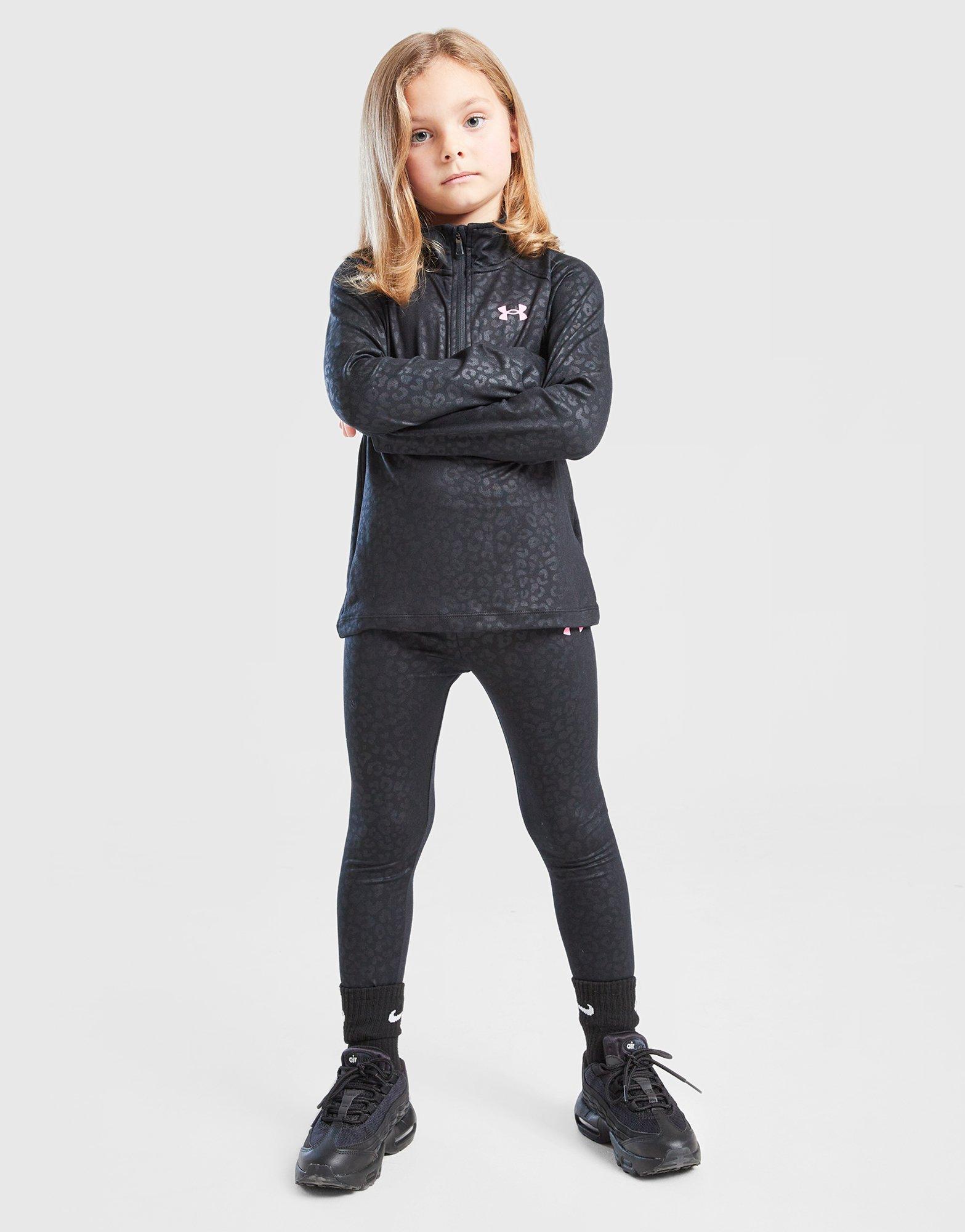 Under Armour Set 1/4 Zip/Leggings Leopard Shine Bambina Bambino