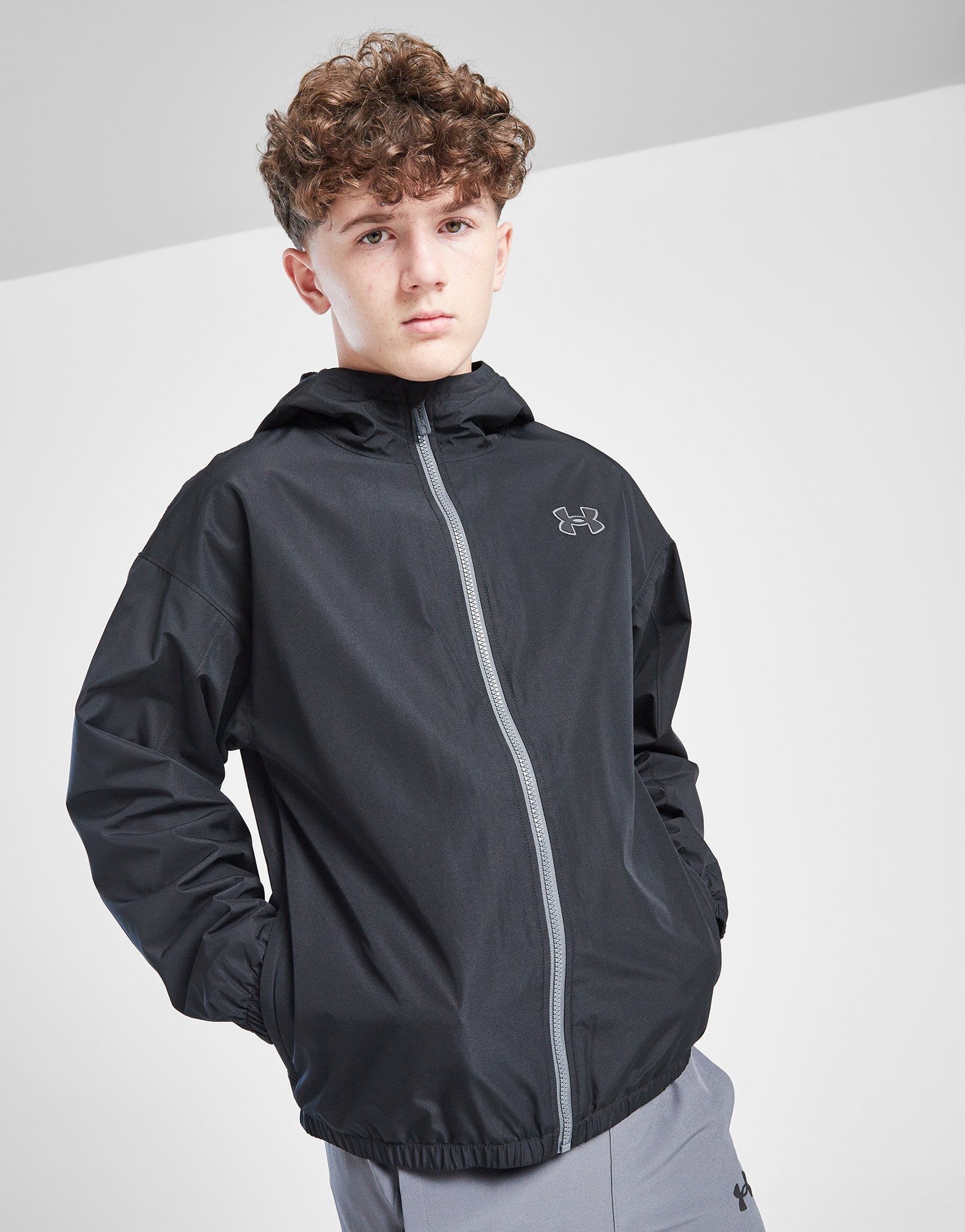Under Armour フード付きジャケット 黒/グレー UNDER ARMOUR アンダーアーマー トレーナー パーカー スウェット