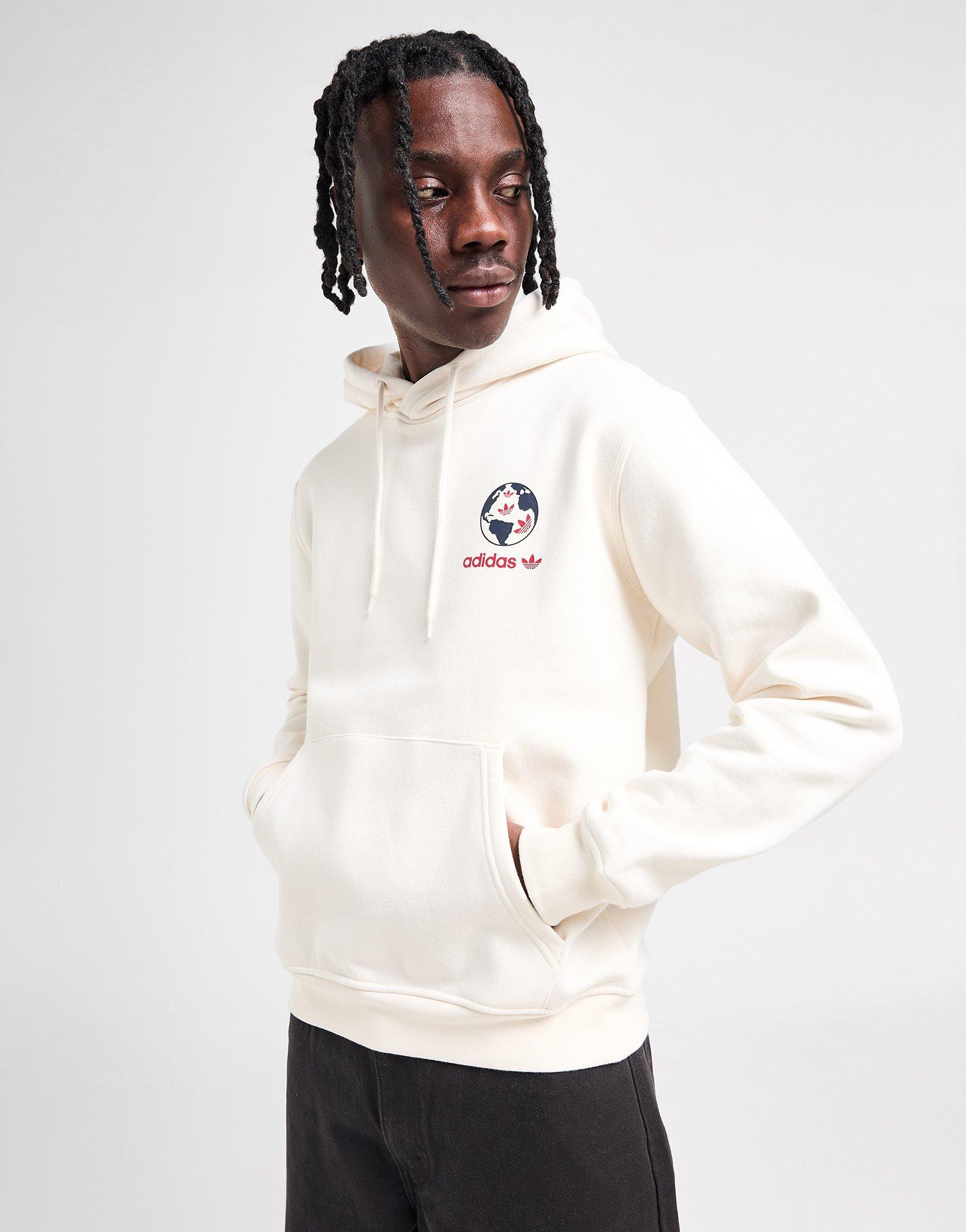 【英国限定】adidas originals World White Hoodie Adidas Originals Graphic Fun Hoodie Wonder White Men's XL