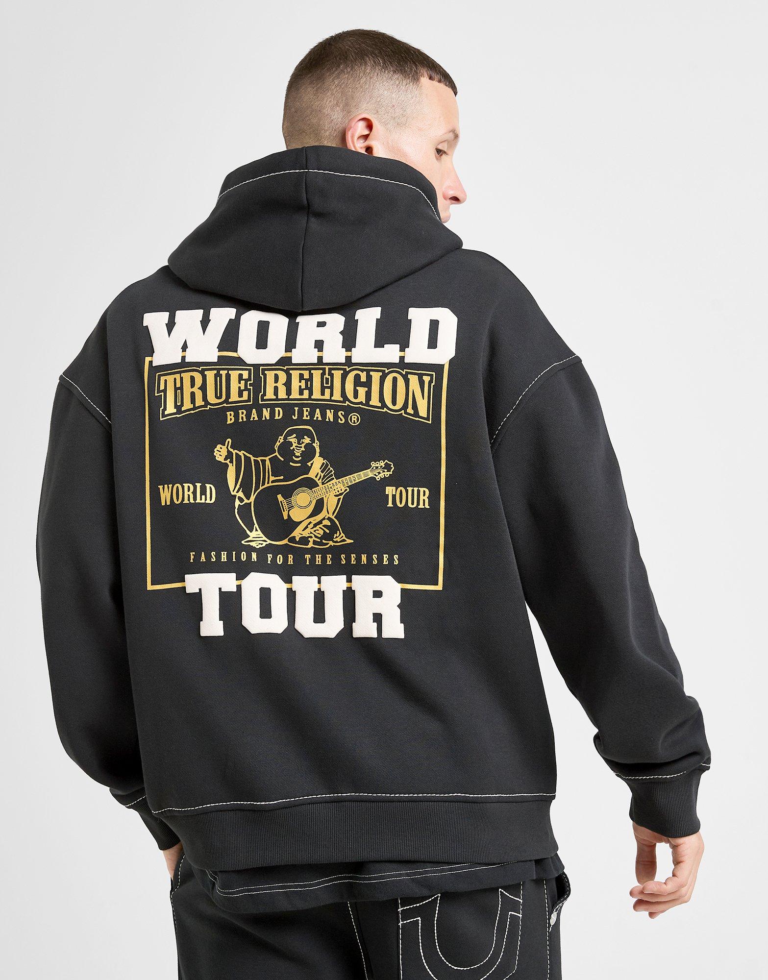 True Religion Felpa con Cappuccio World Tour Big T