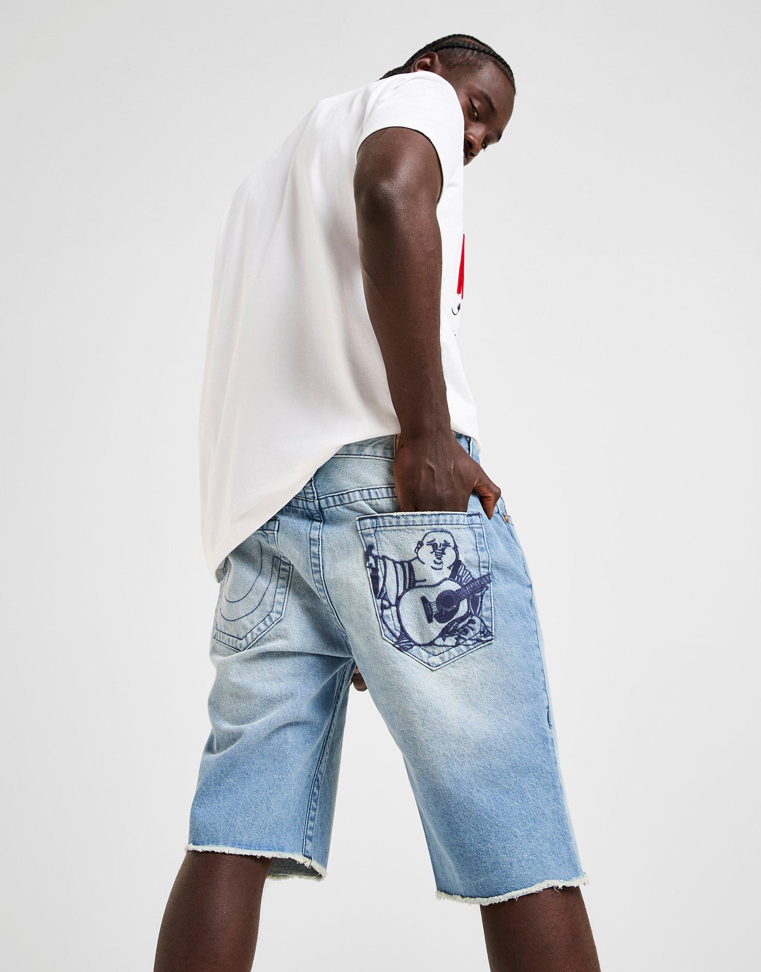 Blue True Religion Ricky Raw Hem Jorts JD Sports Australia