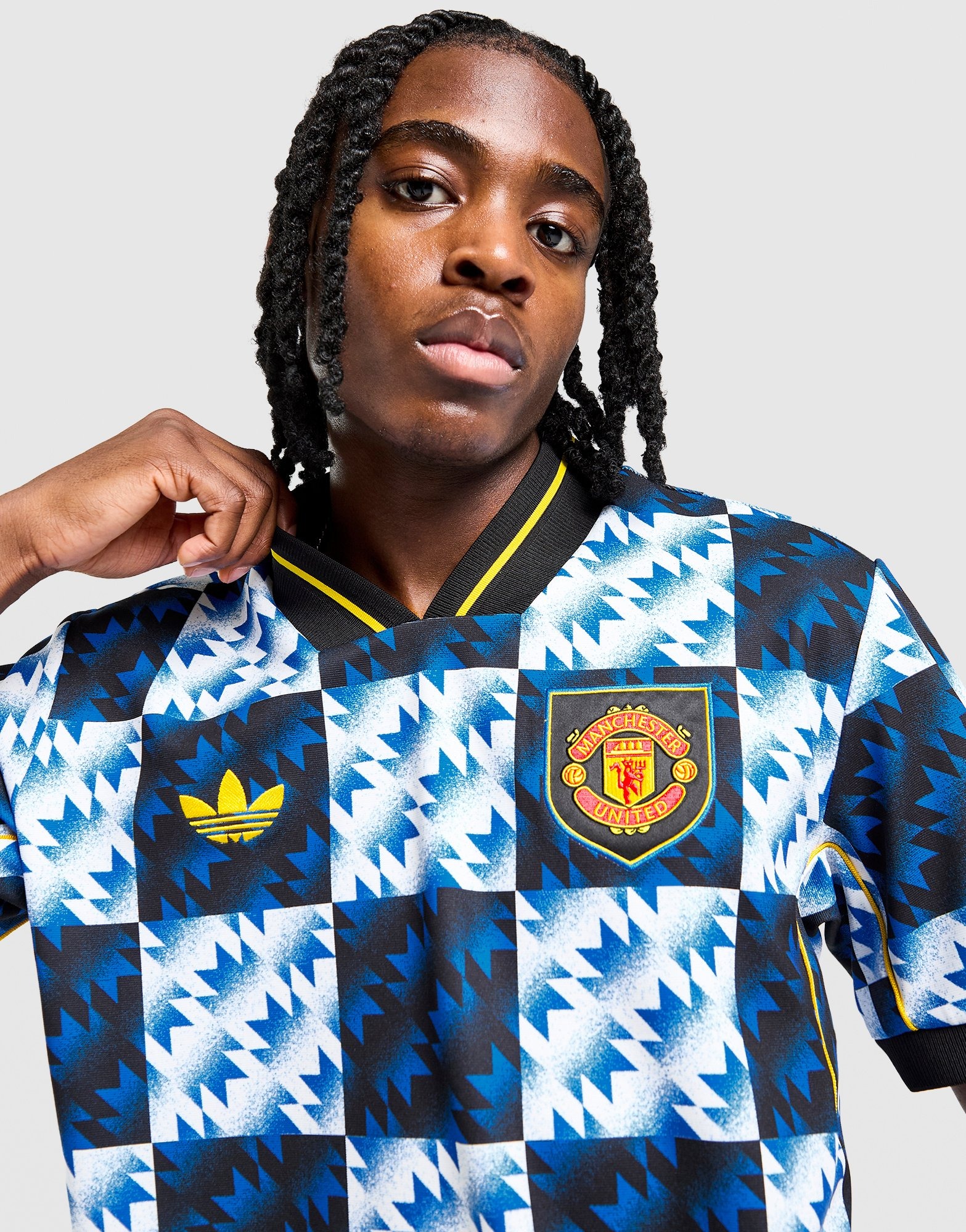 Blue adidas Originals Manchester United LFSTLR Jersey - JD Sports