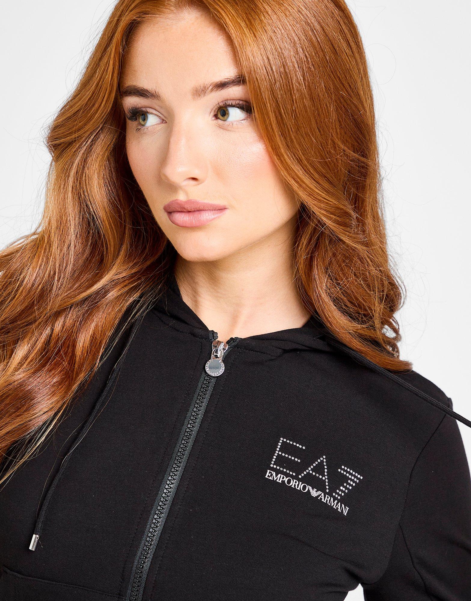EA7 Emporio Armani Slim Diamante Full Zip Hoodie
