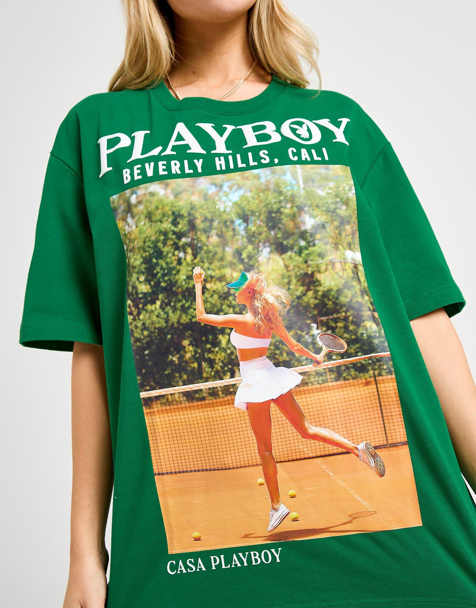 Green Playboy Tennis Boyfriend T-Shirt - JD Sports Global