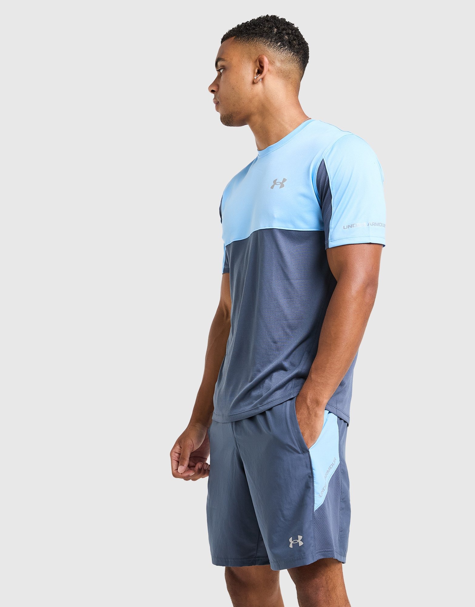 Blue Under Armour Tech Hybrid T-Shirt | JD Sports UK 