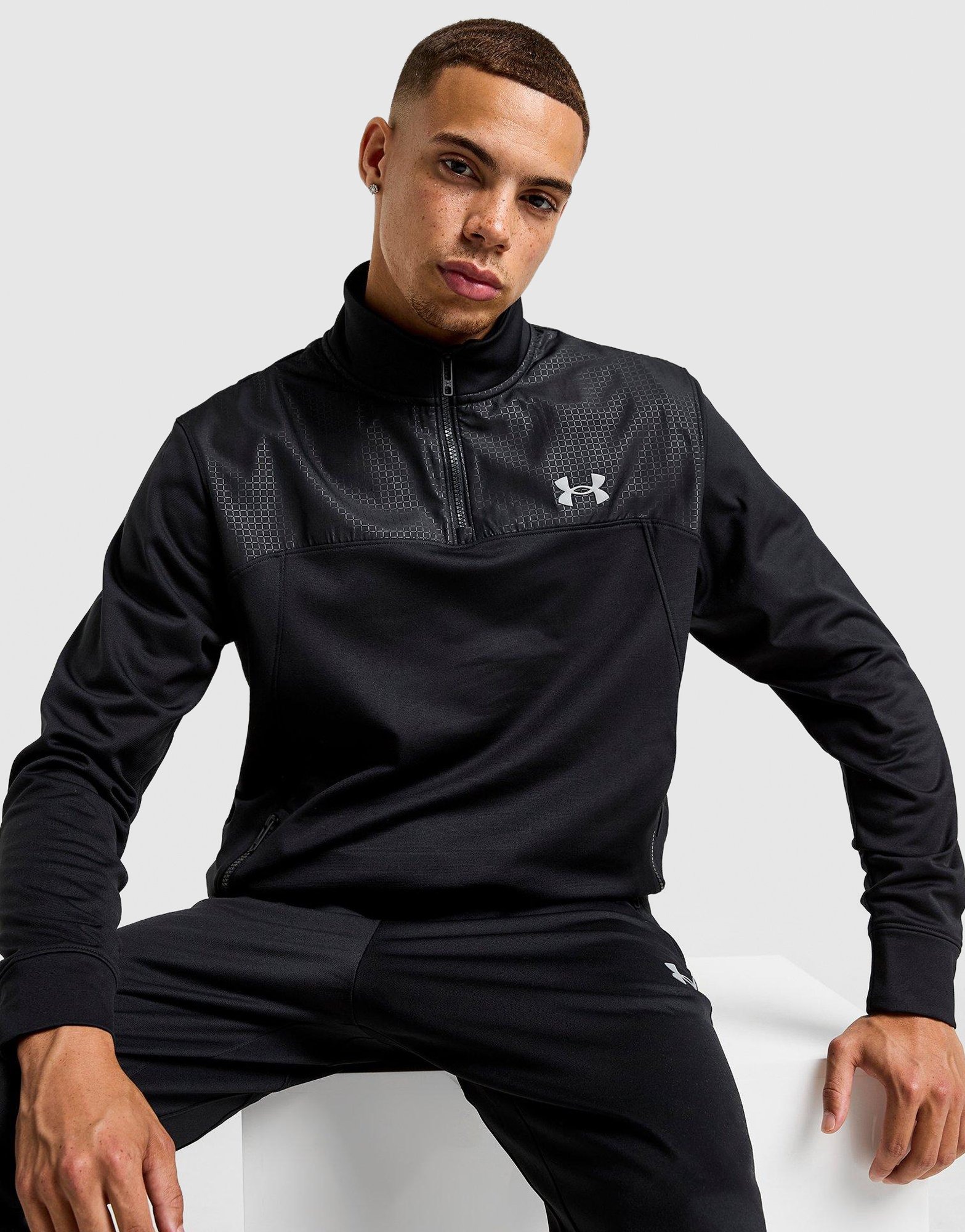 Black Under Armour Brawl 1/4 Zip Sweatshirt | JD Sports UK