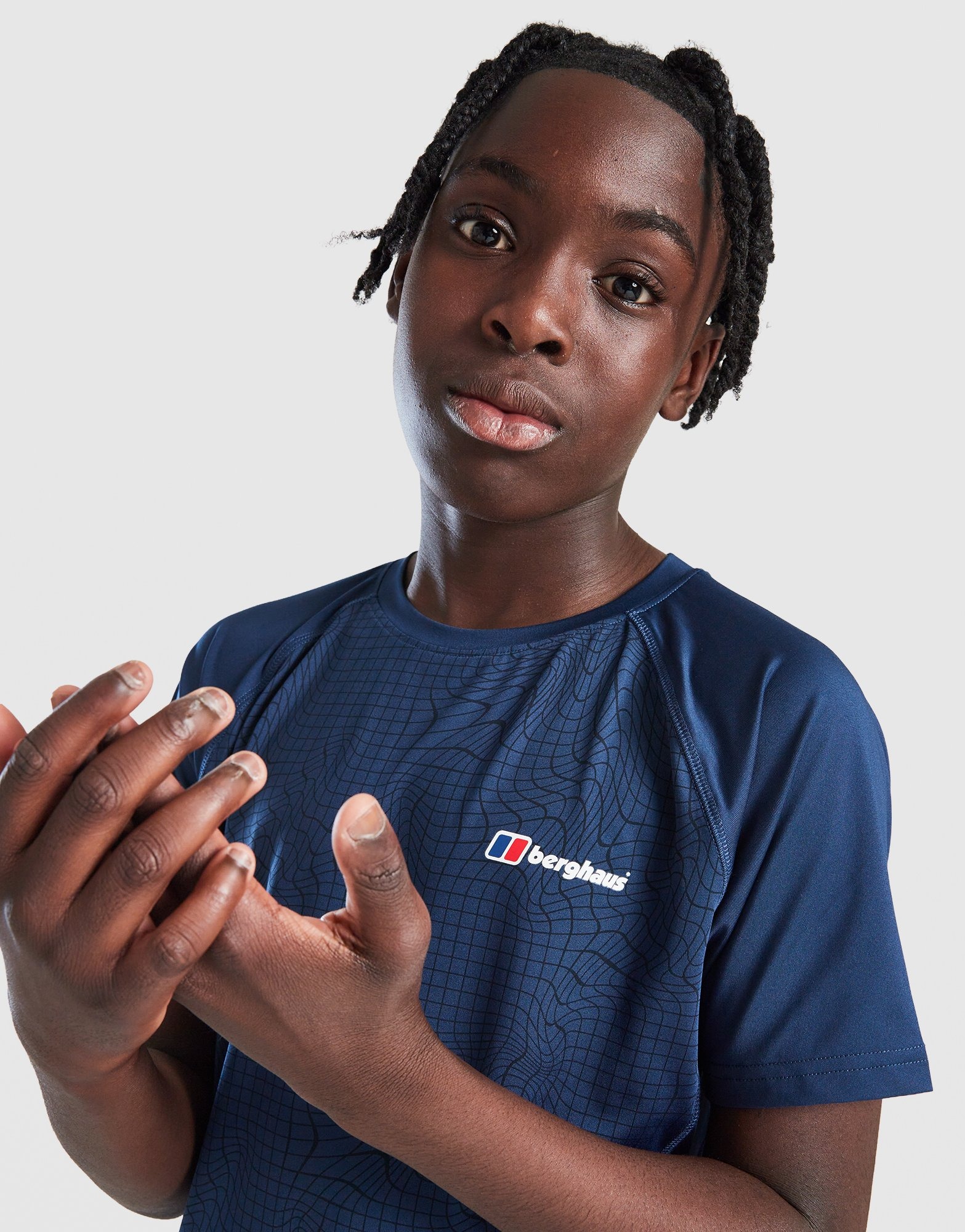 Blue Berghaus All Over Print Grid T-Shirt Junior - JD Sports NZ
