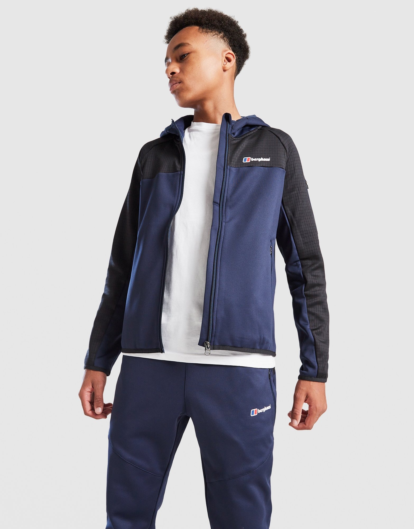 Blue Berghaus Grid Full Zip Hoodie Junior - JD Sports Ireland