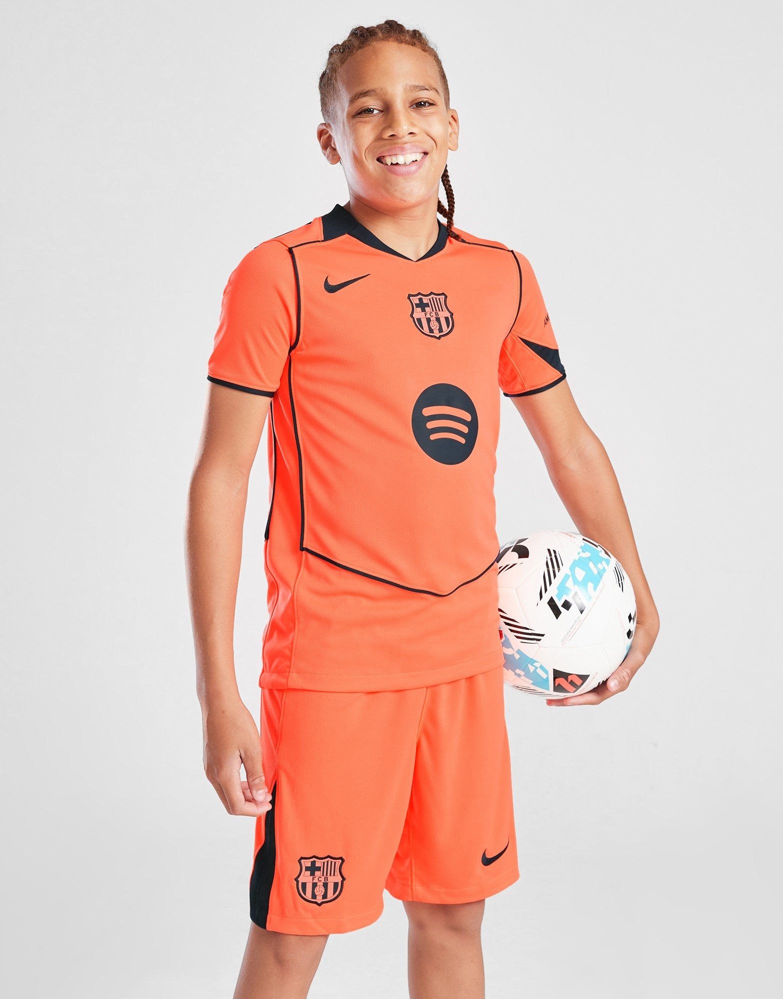 Orange Nike FC Barcelona 2025/26 Third Shorts Junior - JD Sports