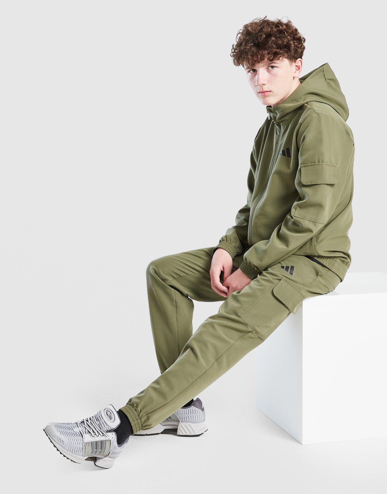 Green adidas Woven Full Zip Tracksuit Junior | JD Sports UK