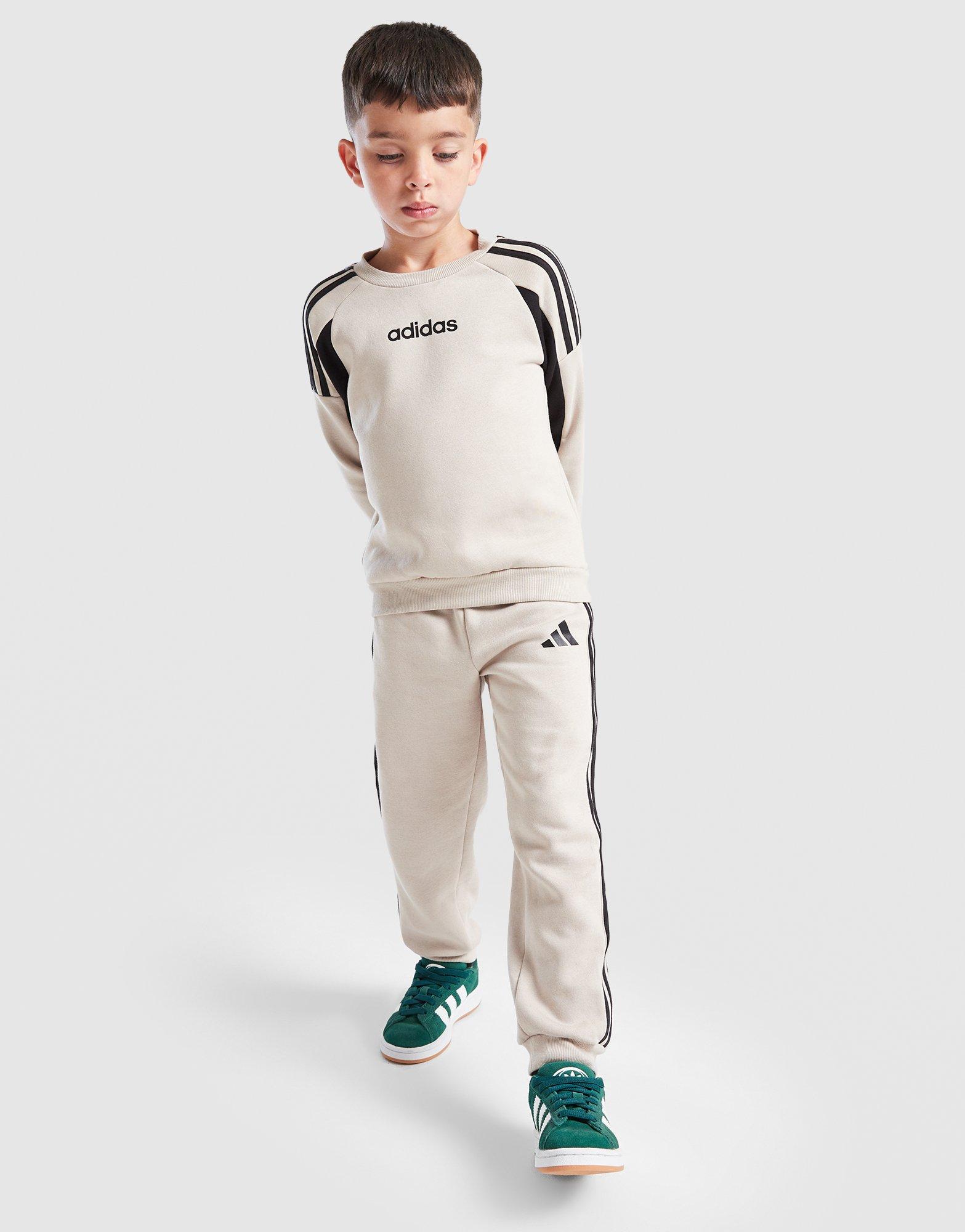 adidas Colour Block Linear Crew Tracksuit Children