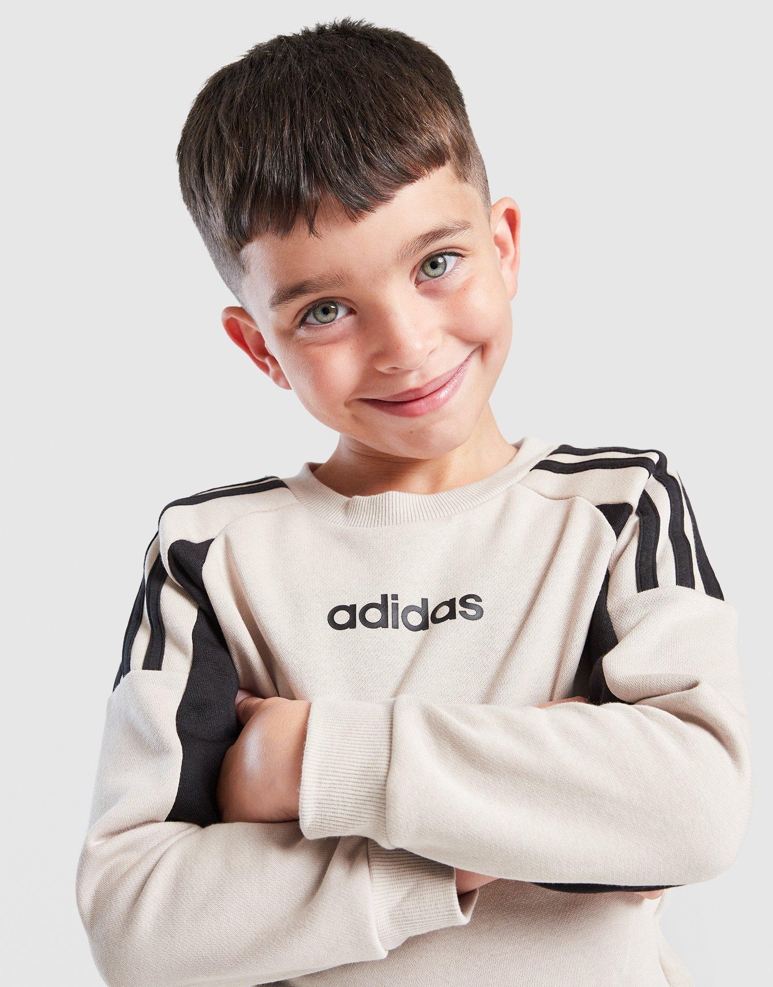 adidas Colour Block Linear Crew Tracksuit Children
