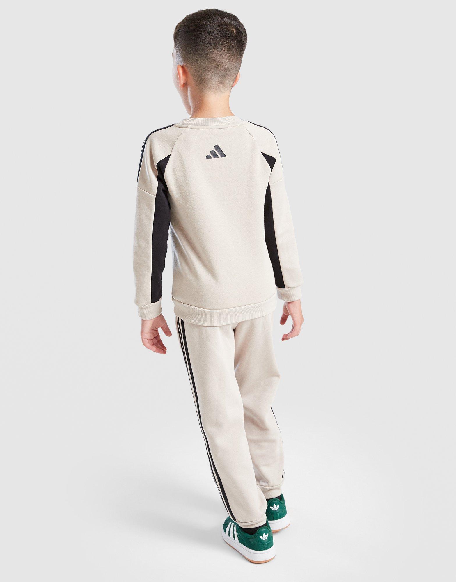 adidas Colour Block Linear Crew Tracksuit Children