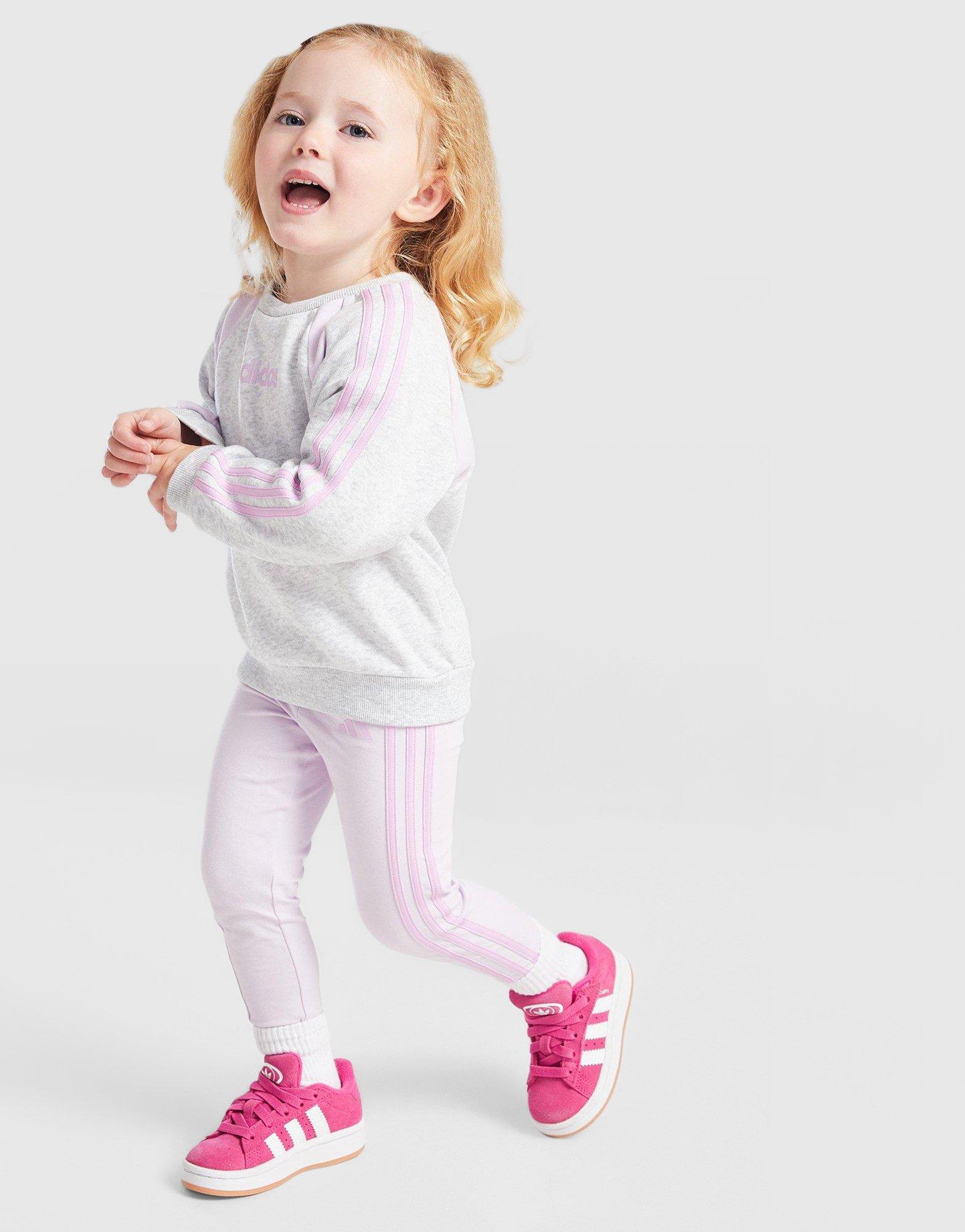 adidas Originals Girls' Colour Block Linear Crew Tracksuit Infant