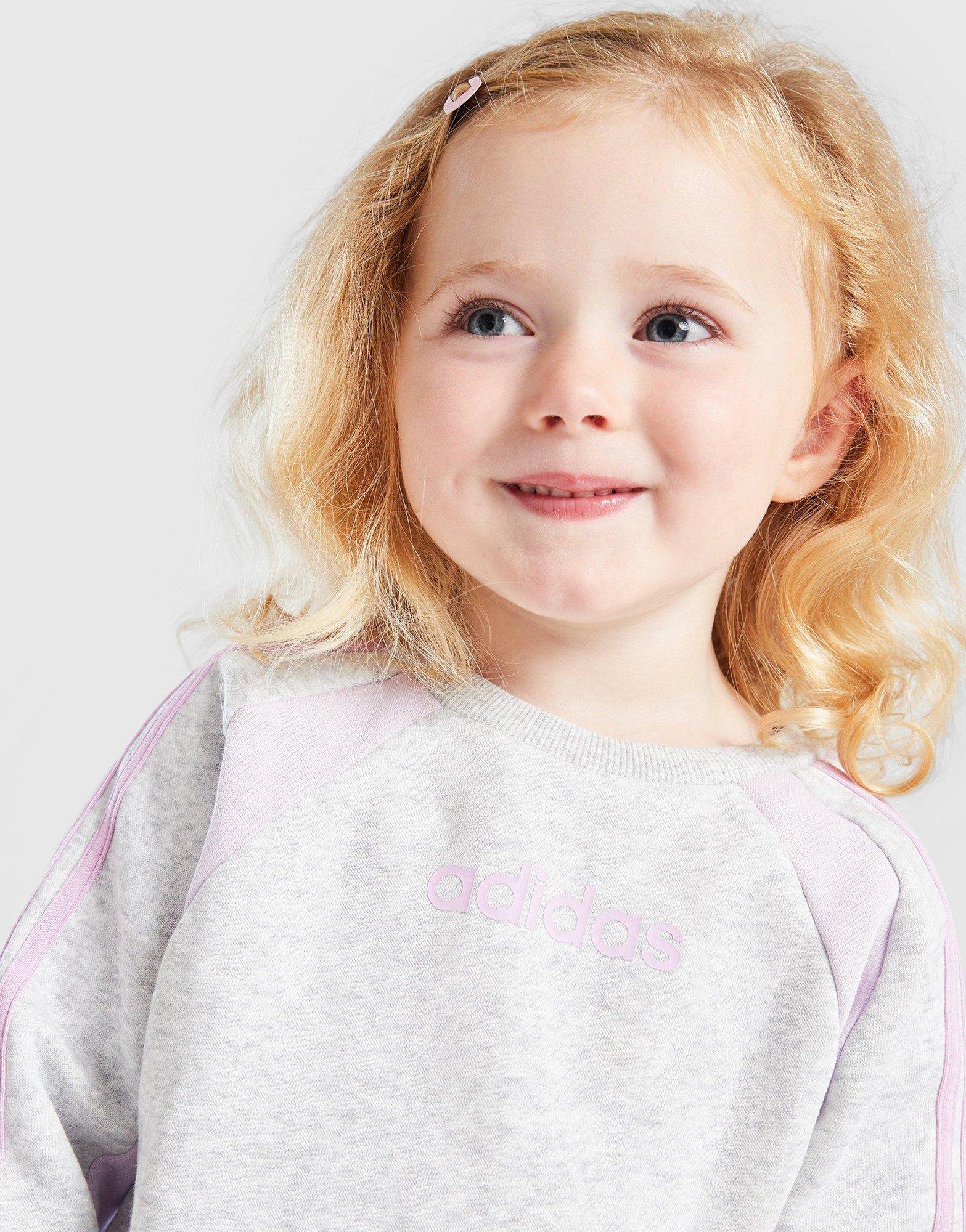 adidas Originals Girls' Colour Block Linear Crew Tracksuit Infant