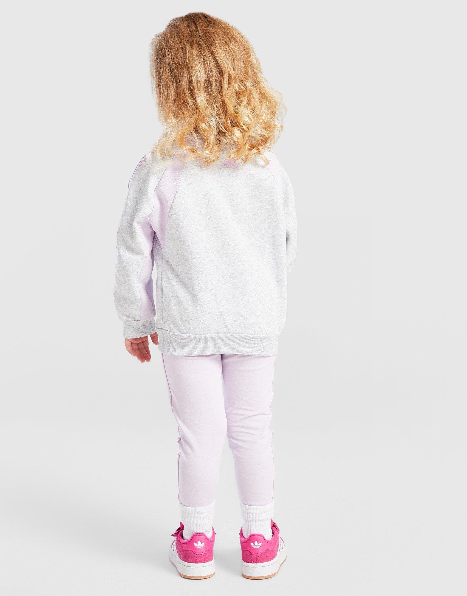 adidas Originals Girls' Colour Block Linear Crew Tracksuit Infant