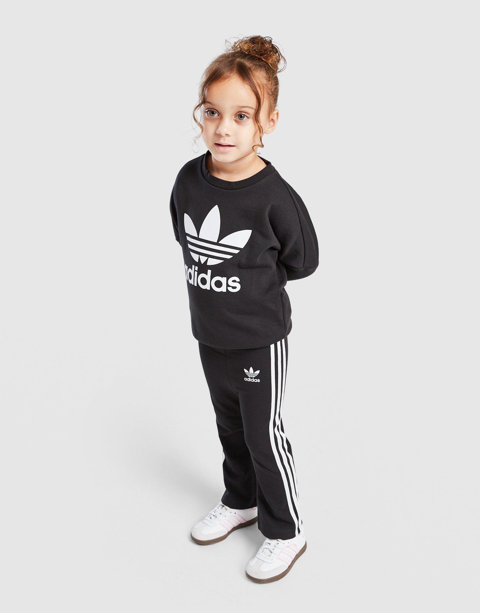 adidas Originals Girls' Trefoil Flare Crew Tracksuit Infant