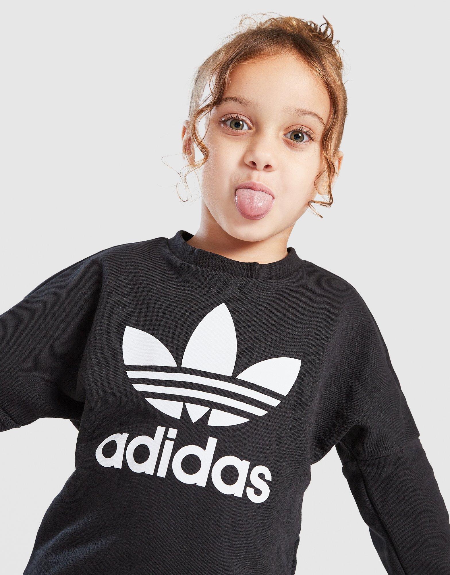 adidas Originals Girls' Trefoil Flare Crew Tracksuit Infant