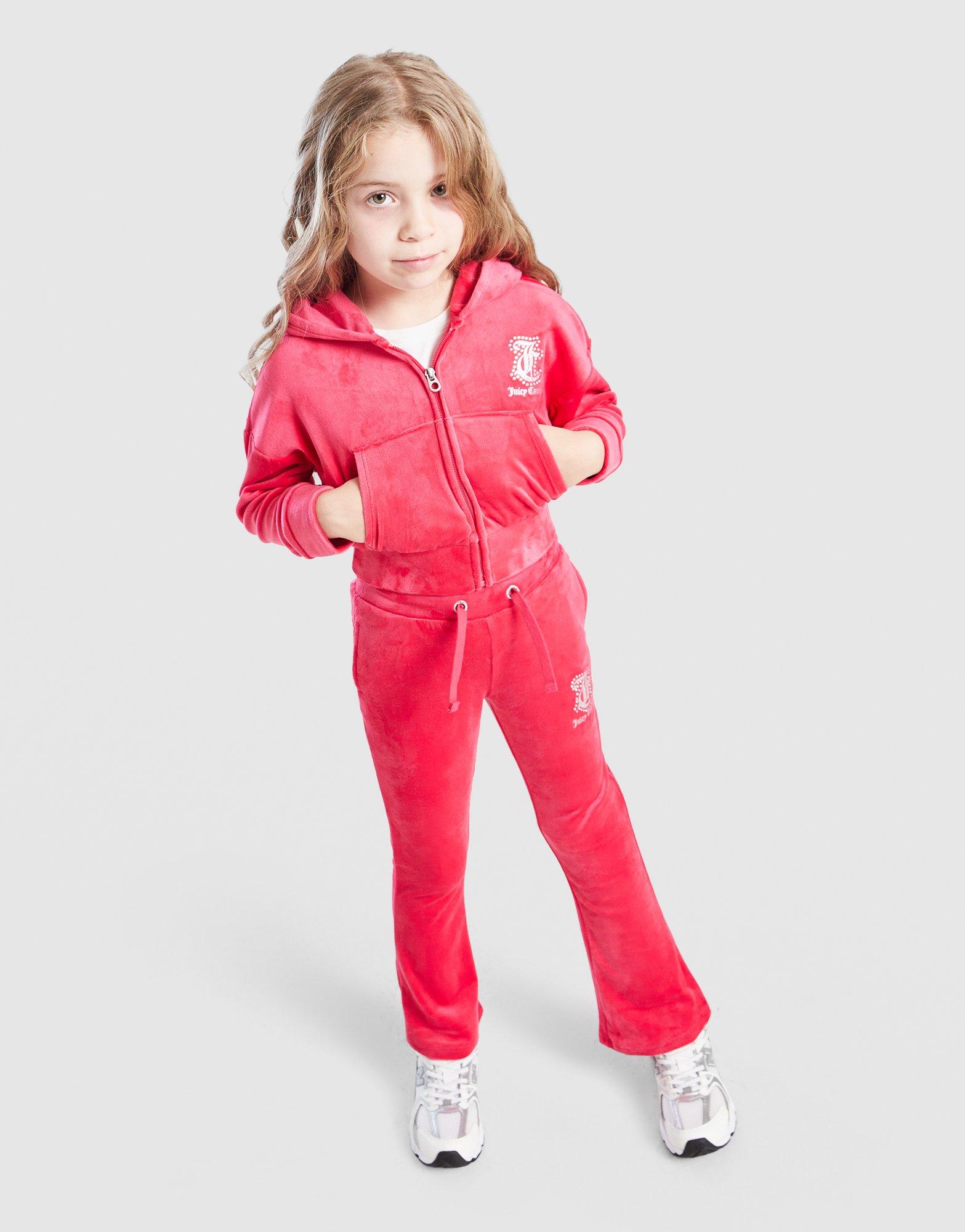 JUICY COUTURE Girls' Velour Glitter Full Zip Tracksuit Children