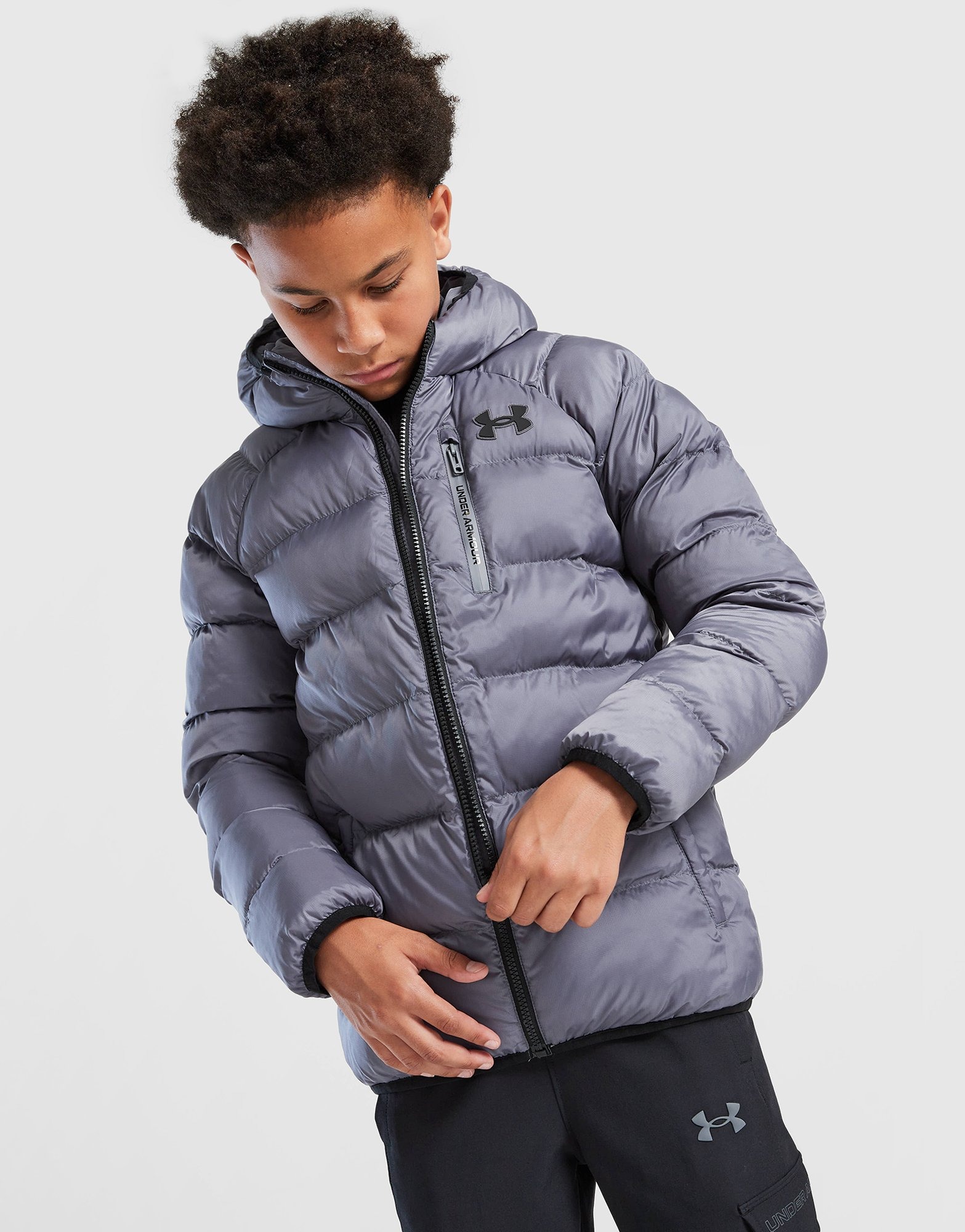 Grey Under Armour Pronto Jacket Junior JD Sports Global