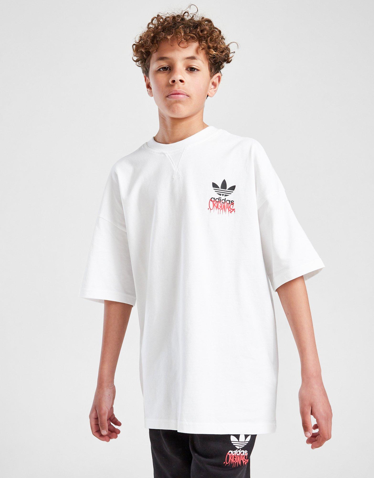 White adidas Originals Graffiti Trefoil T-Shirt Junior - JD
