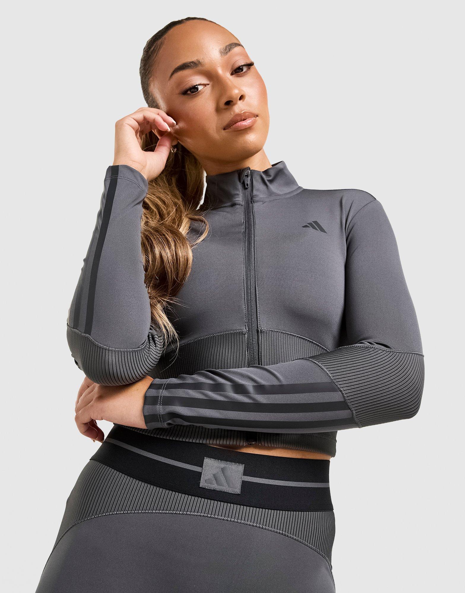 adidas Hyperglam Ribbed Full Zip Top