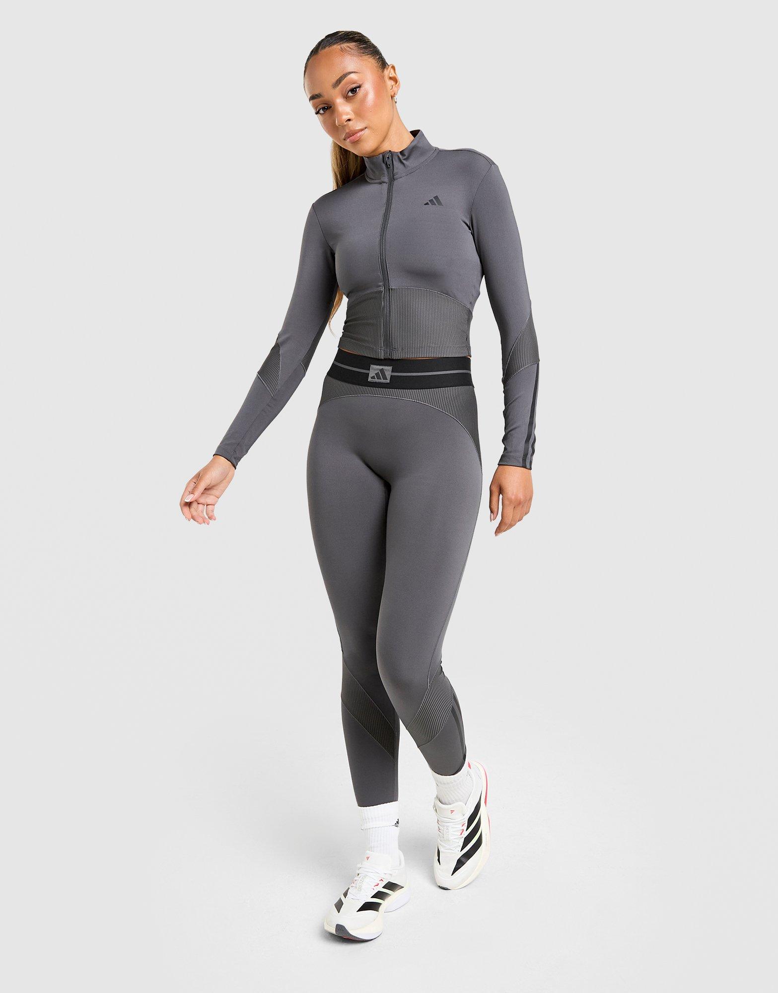 adidas Hyperglam Ribbed Full Zip Top