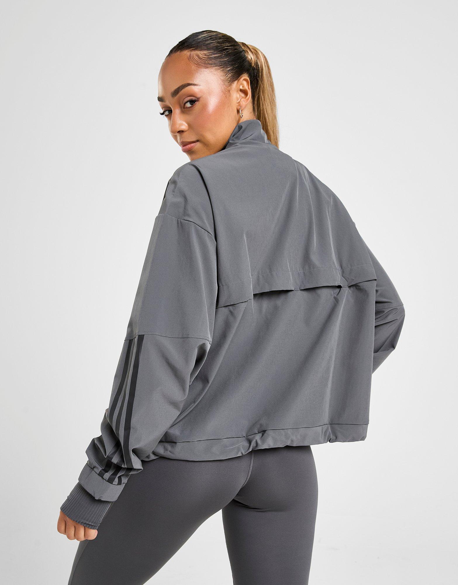 Grey adidas Hyperglam Ribbed Windbreaker - JD Sports Global