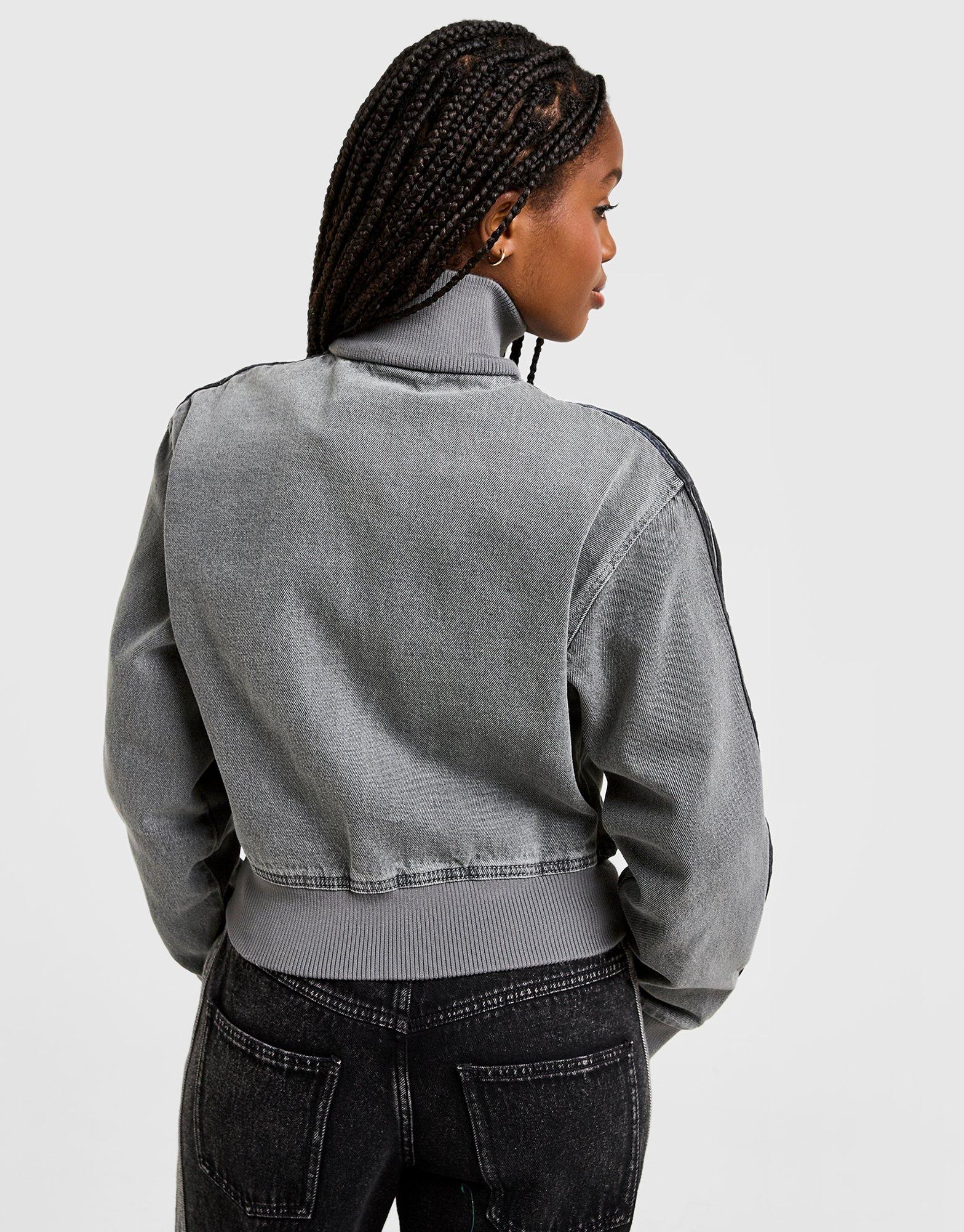 Grey adidas Originals Denim Firebird Track Top - JD Sports